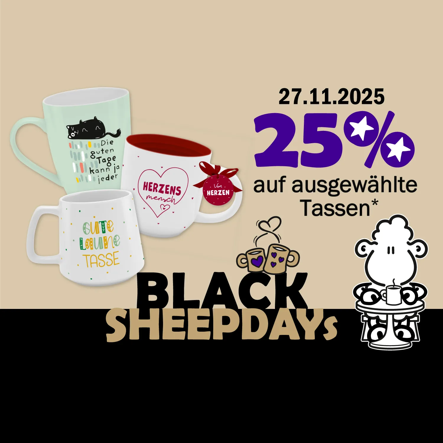 Aktionstag 27.11. - ausgewählte Tassen