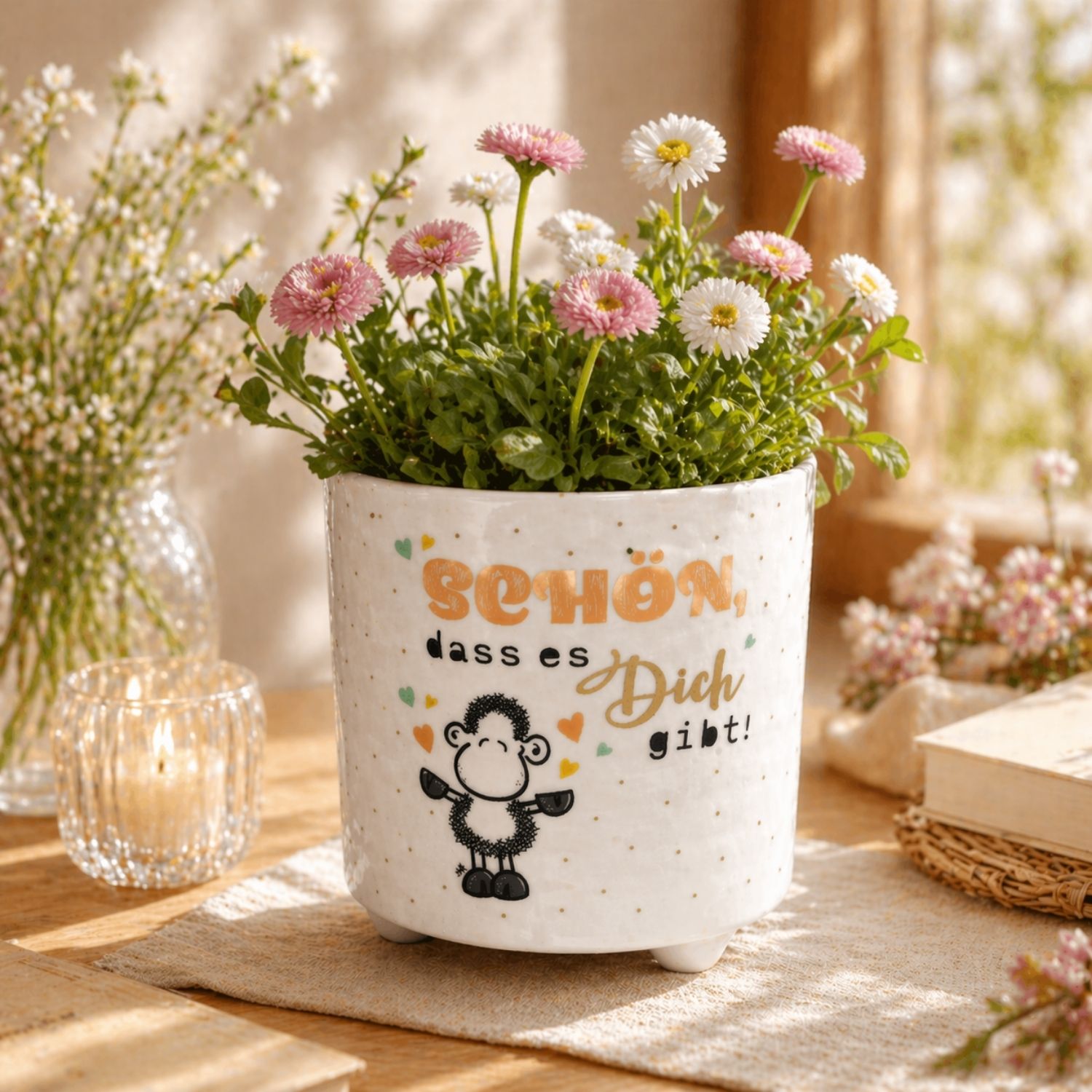 Blumenübertopf »Schön, dass es Dich gibt!«