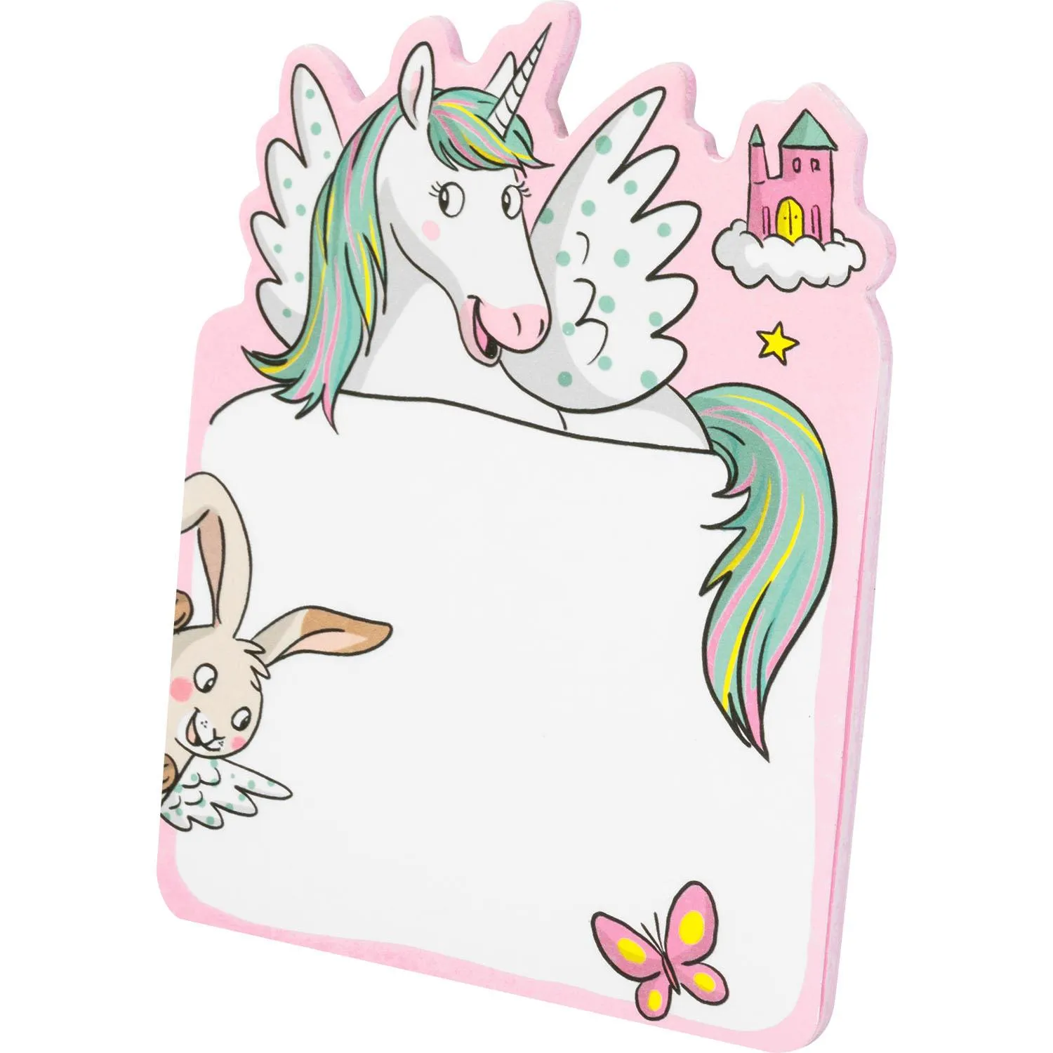 Kritzelblock »Einhorn« mit pinkem Rand und Headercard