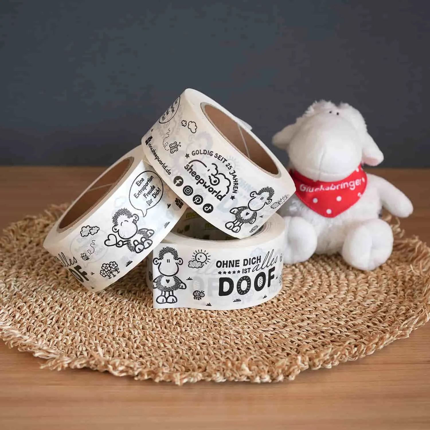 Geschenkband mit sheepworld Schäfchen