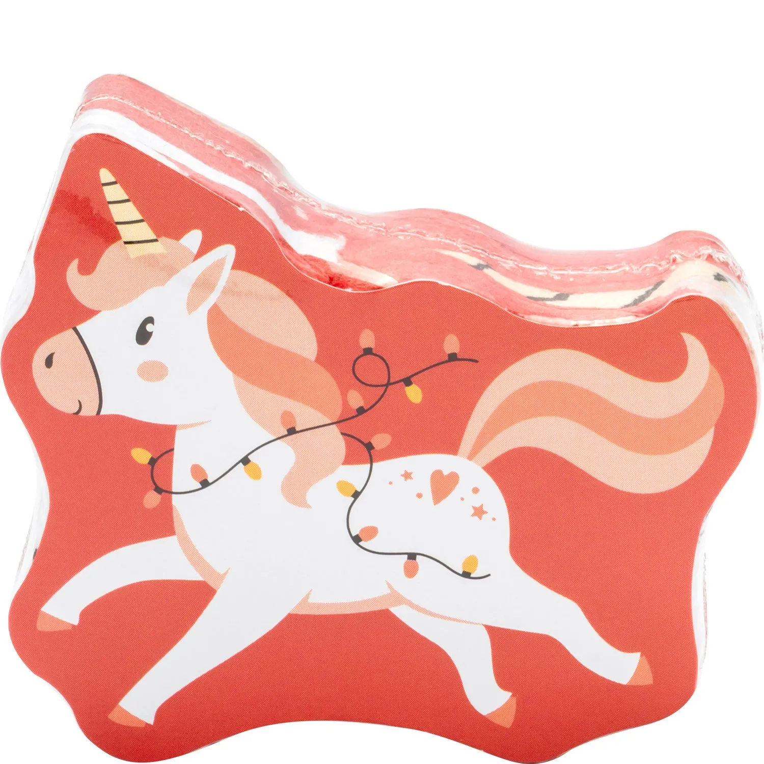 Magisches Unicorn-Handtuch in Sternform, 100% Baumwolle, 30x30 cm, wird beim Wasserkontakt zum Einhorn