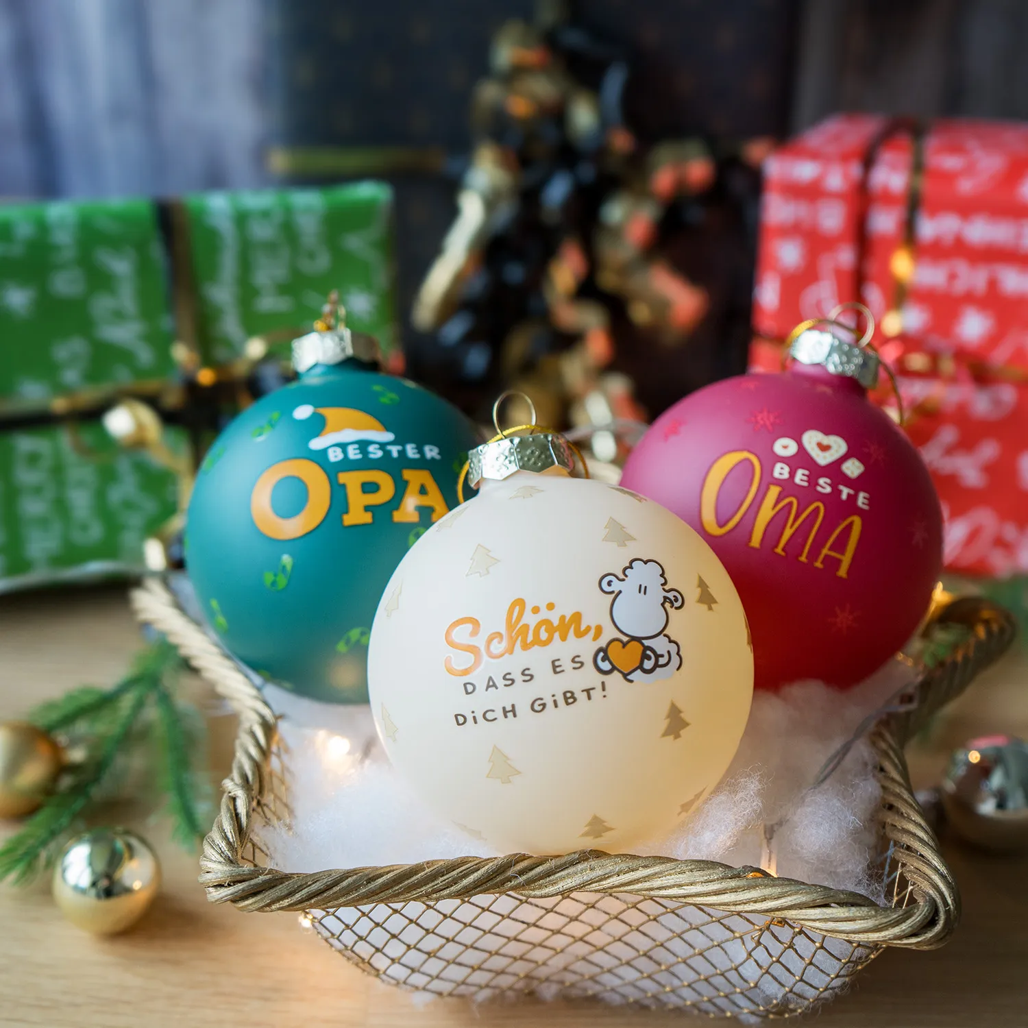 Weihnachtsgeschenk-Set »Weihnachtskugel Großeltern«