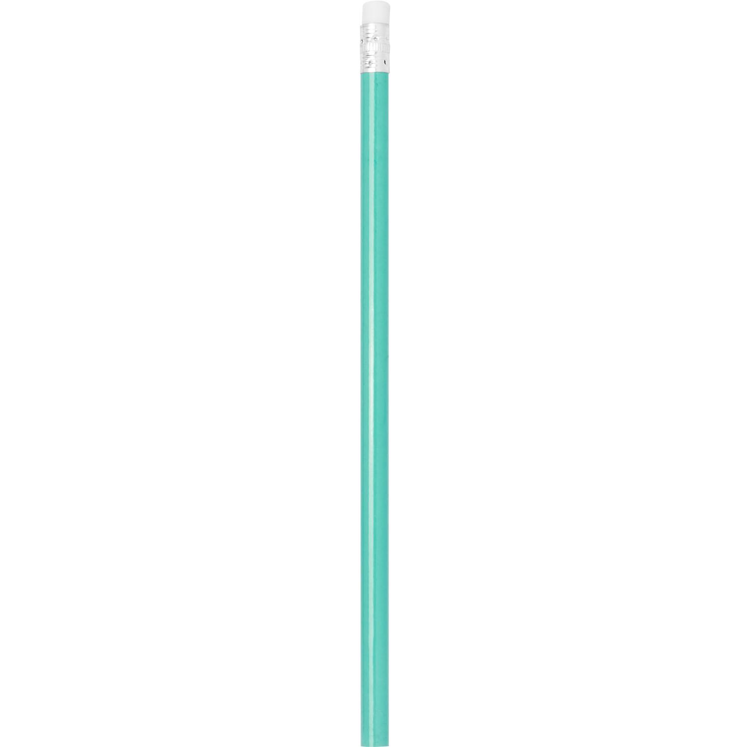Mintgrüner Schreibstift aus Kunststoff mit weißem Radiergummi – Teil des Schreib-Sets Einhorn-Zauber.