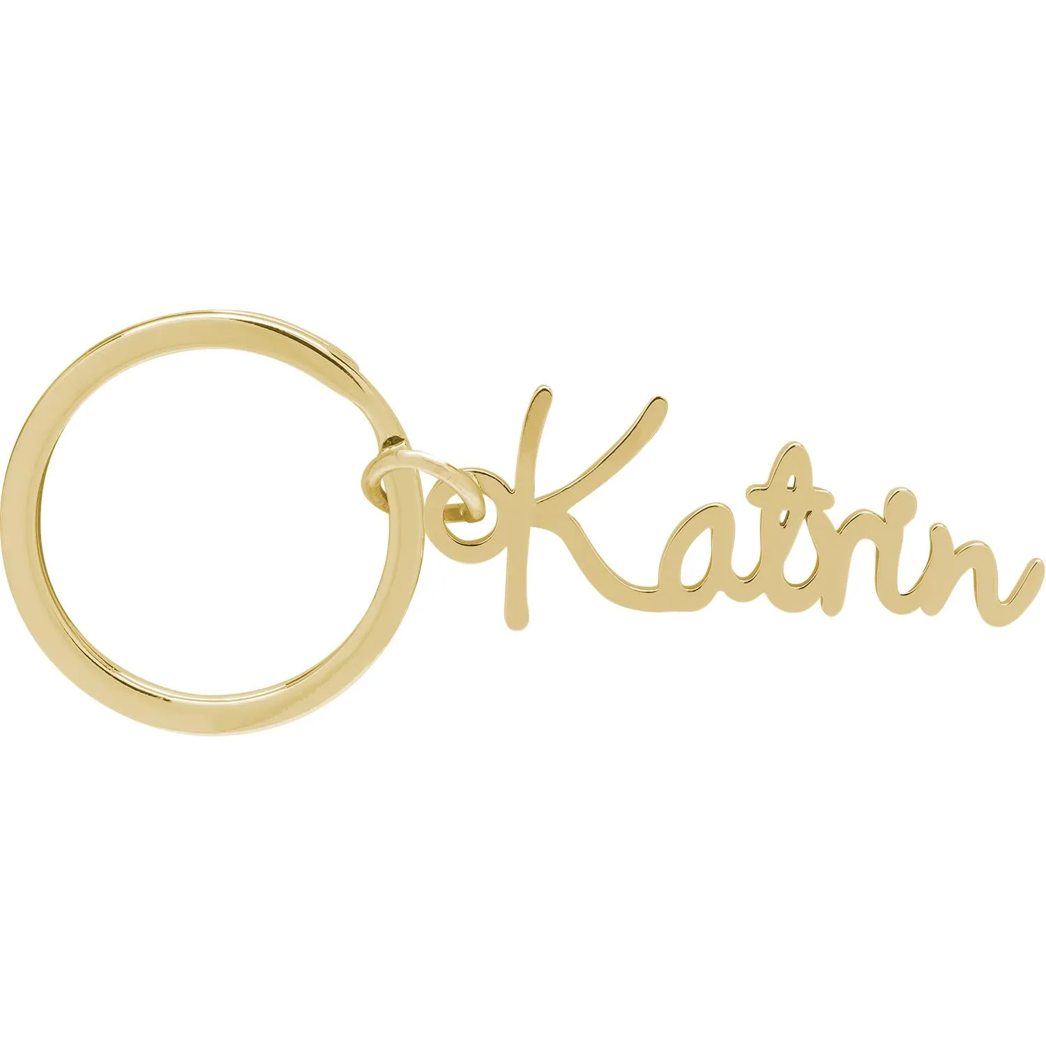 Goldfarbener Namens-Schlüsselanhänger Katrin aus Edelstahl