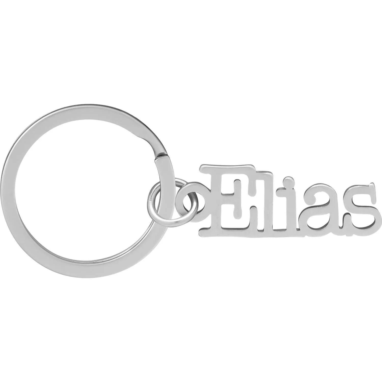 Namens-Schlüsselanhänger Elias aus Edelstahl, silberfarben