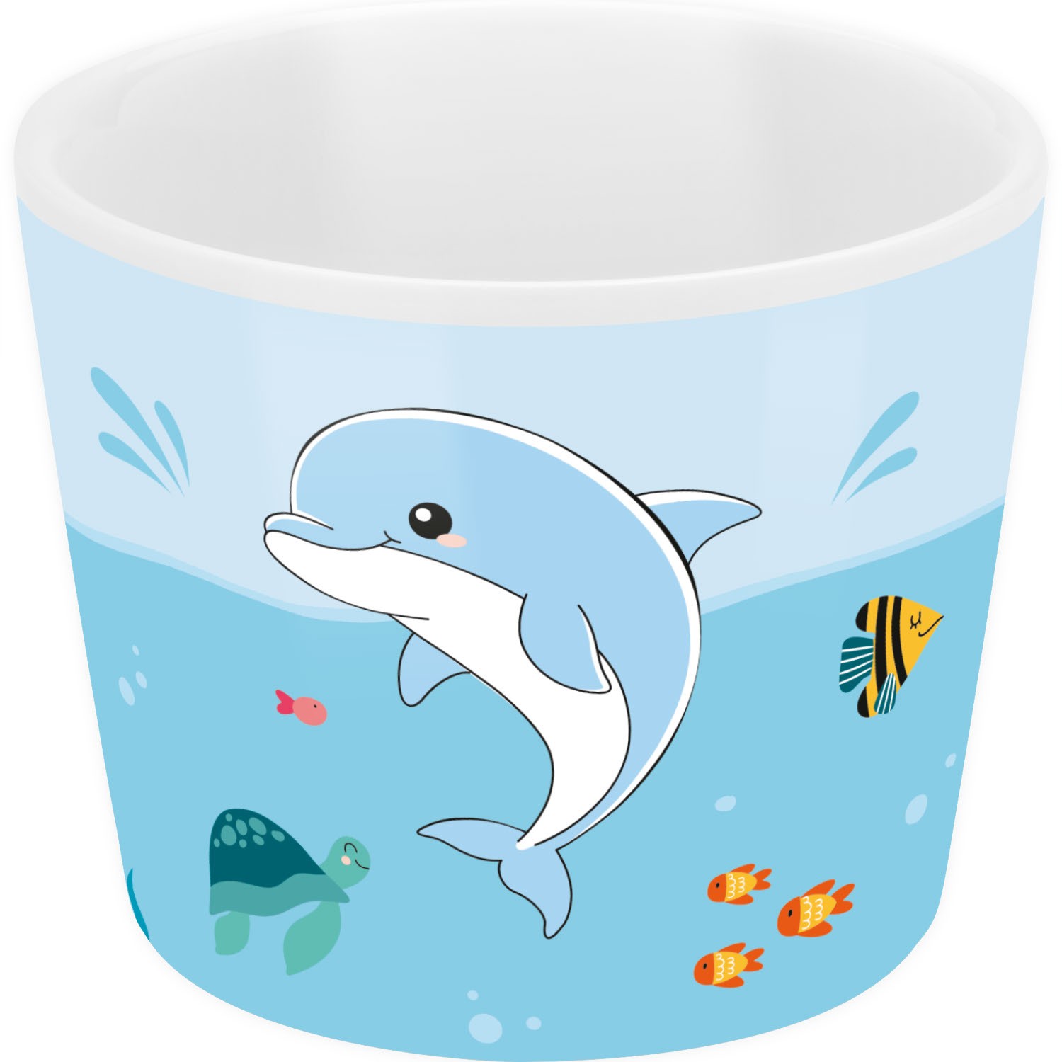 Porzellan-Eierbecher mit Delfin-Motiv in Blau