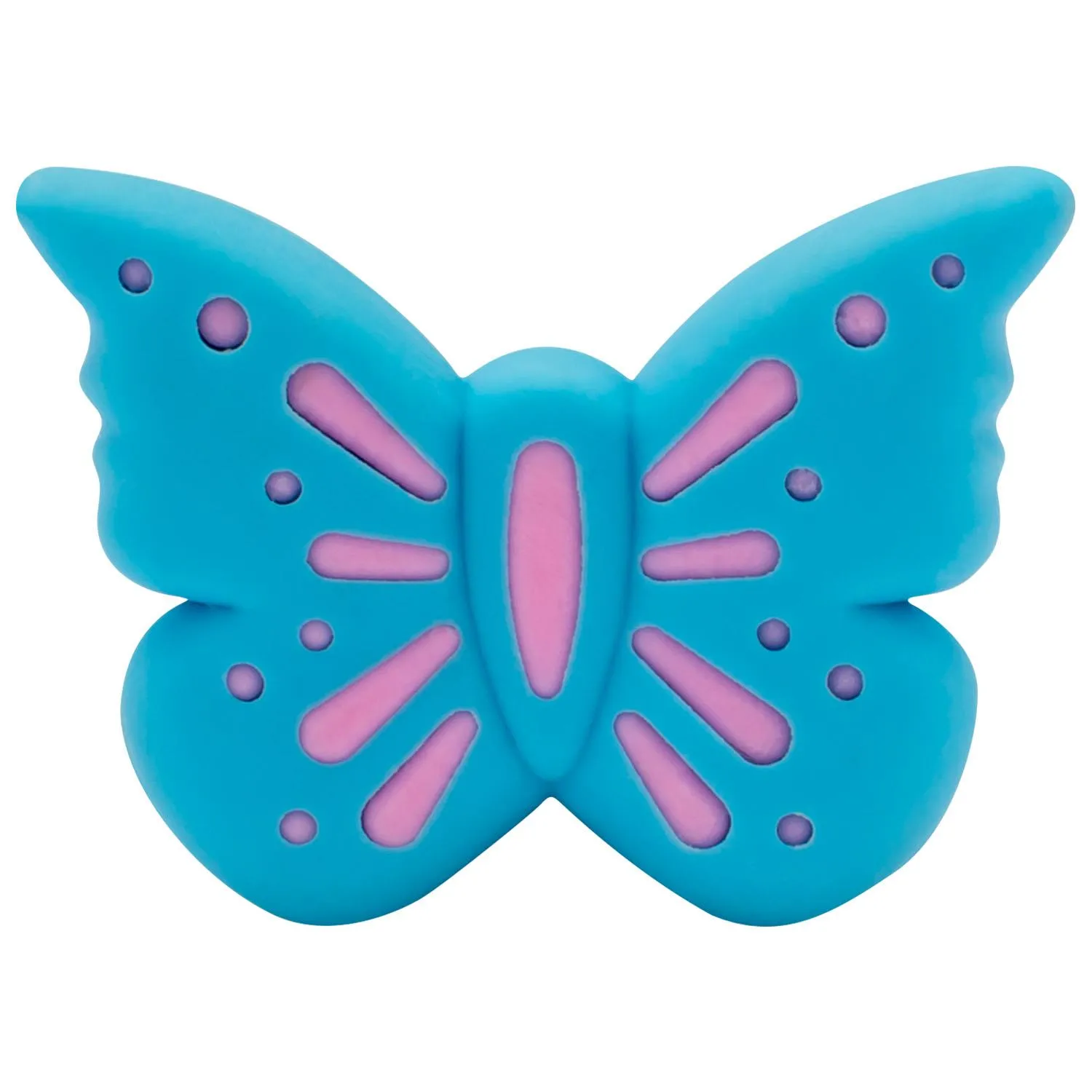Blauer Schmetterlings-Radiergummi mit rosa Akzenten