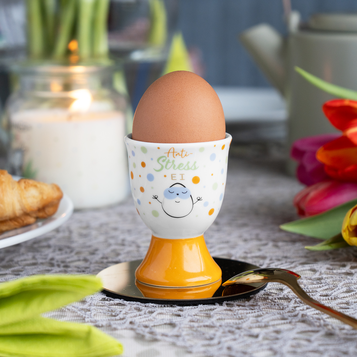 Eierbecher mit Füsschen »Anti-Stress Ei«