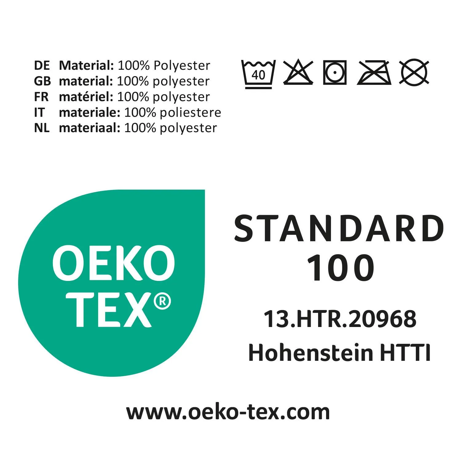 Weißes Bettwäsche-Set, OEKO-TEX-Logo, 2 Motive, 135x200 cm + 80x80 cm, Reißverschluss, 40 °C waschbar.
