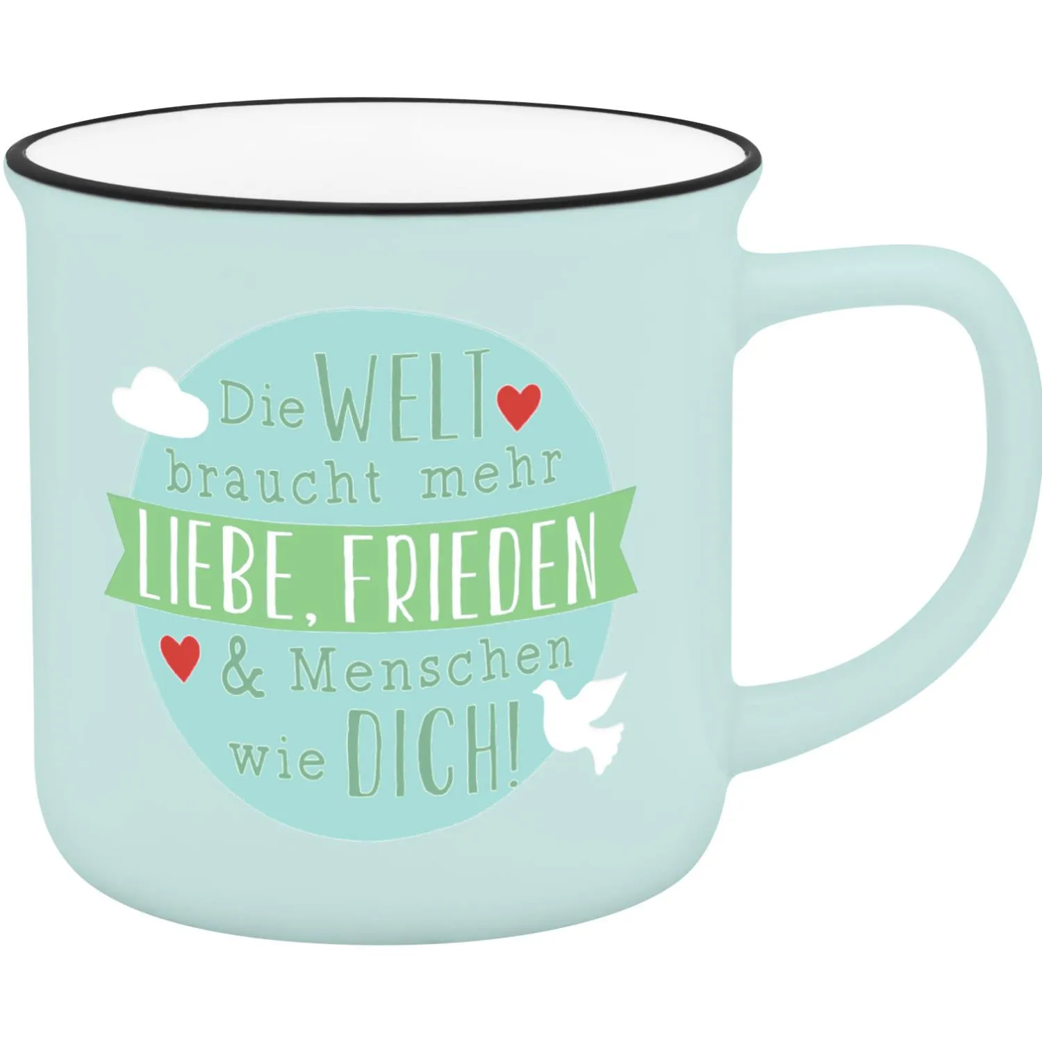 Pastellblauer Lieblingsbecher mit Spruch