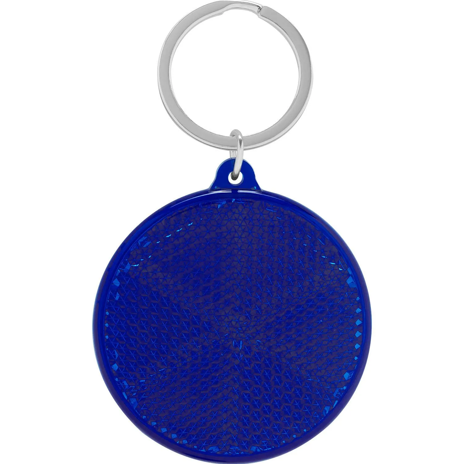 Blauer runder Reflektor-Anhänger mit Muster und Schlüsselring