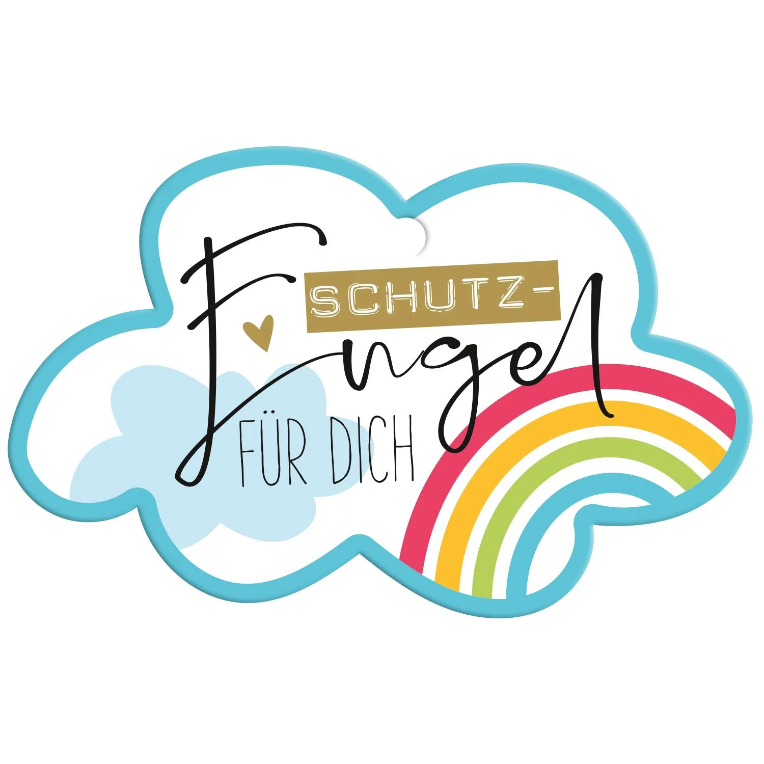 Porzellan-Tasse mit Schutzengel-Regenbogen-Motiv und Golddruck, 40 cl, spülmaschinengeeignet, mikrowellengeeignet