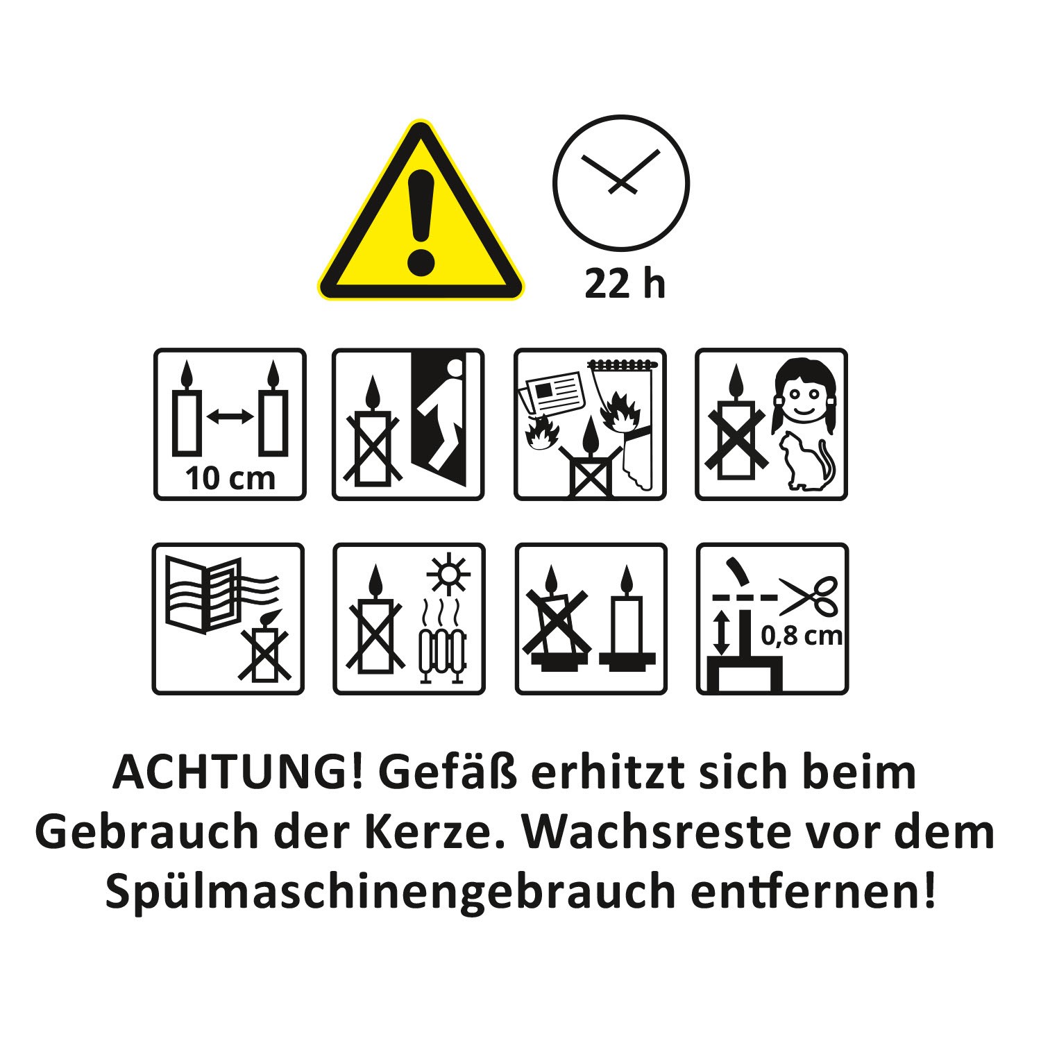 Kerze im Porzellan-Look mit Golddruck und der Botschaft 'Schön, dass es Dich gibt'