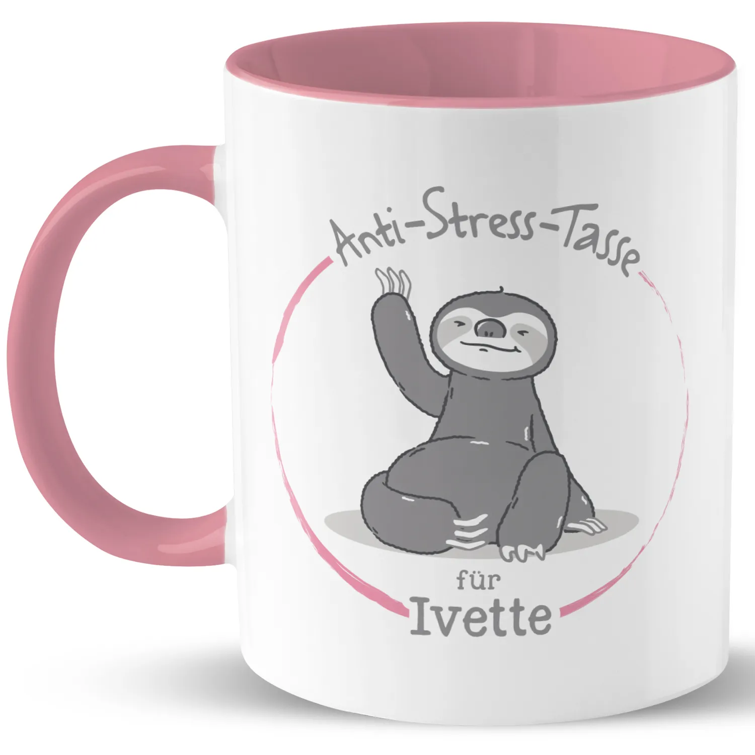 GRUSS & CO L1731 Tasse »Anti-Stress-Tasse für ...« mit Wunschnamen, rosa, personalisiert