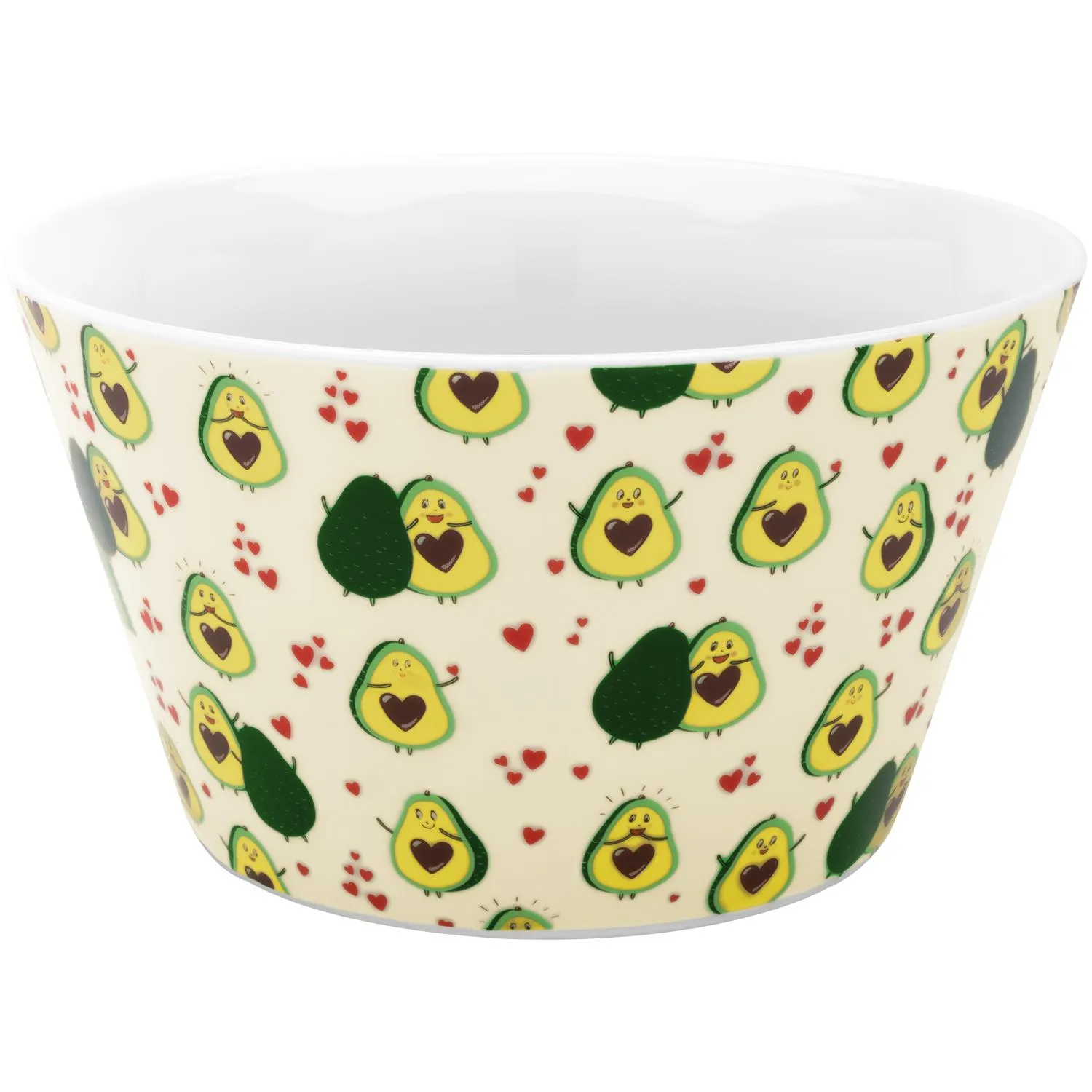 Porzellan-Schale mit Avocado-Motiv, 60 cl Fassungsvermögen, verspieltes Frühstücks-Design