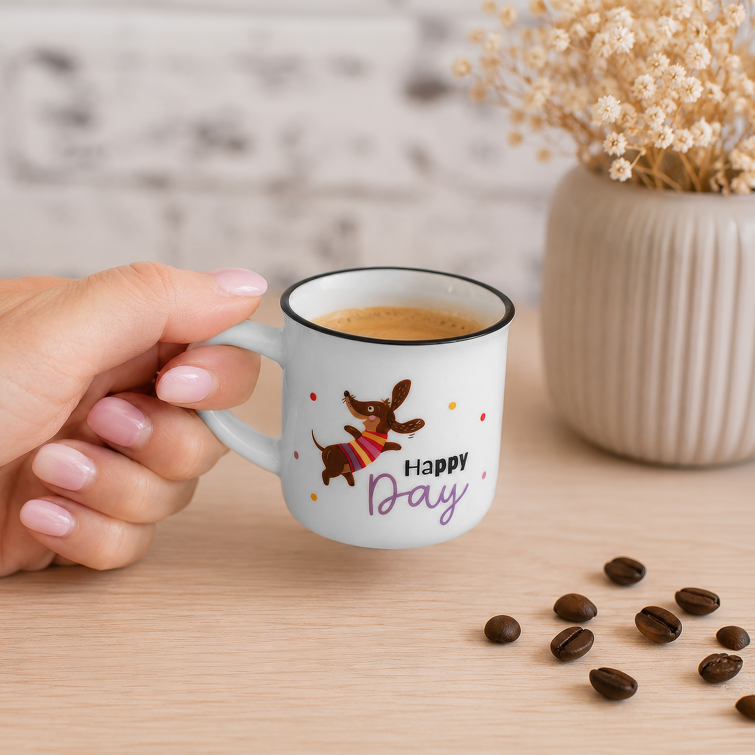 Dackel Espressobecher »Happy Day«