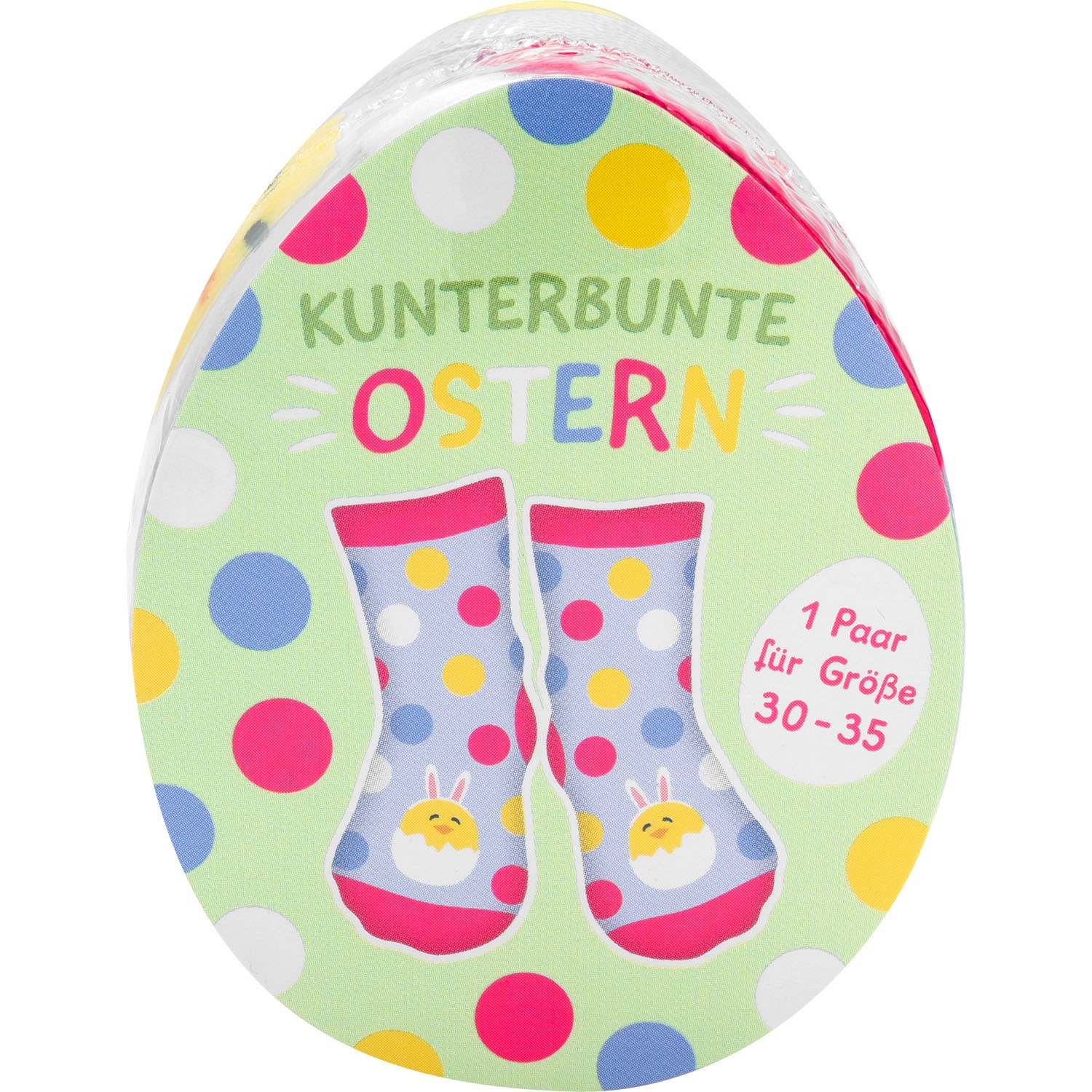 Zaubersocken Kinder Küken – bunte Ostern-Socken mit Küken-Motiv, Größe 30-35.