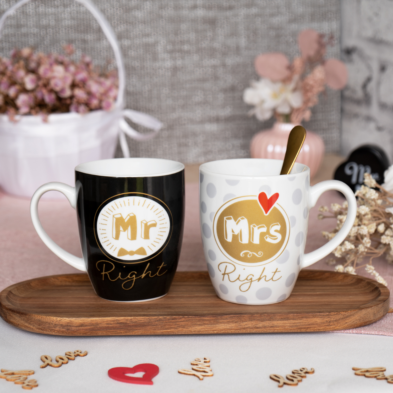 Tassen Set »Mr Right & Mrs Right«