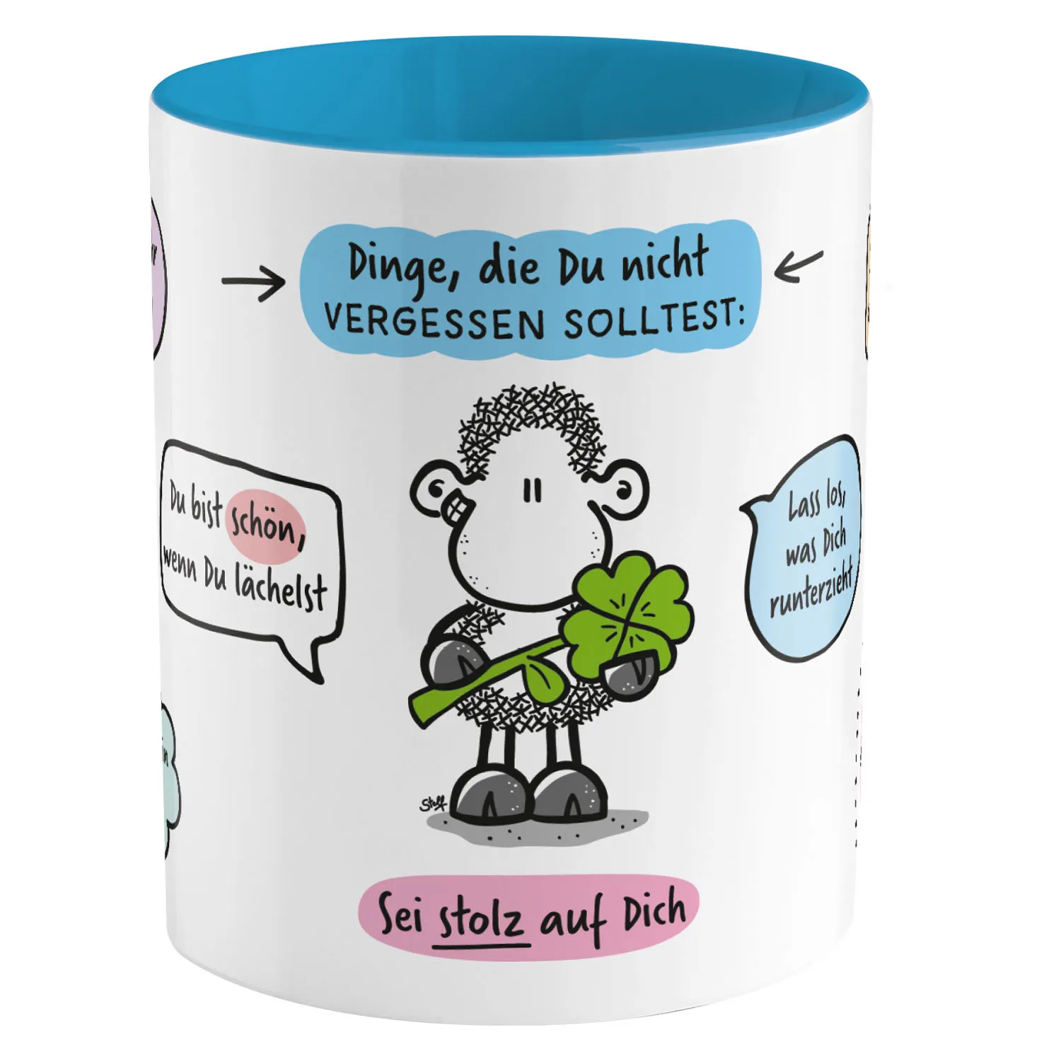 Tasse »Sei stolz auf Dich« blau