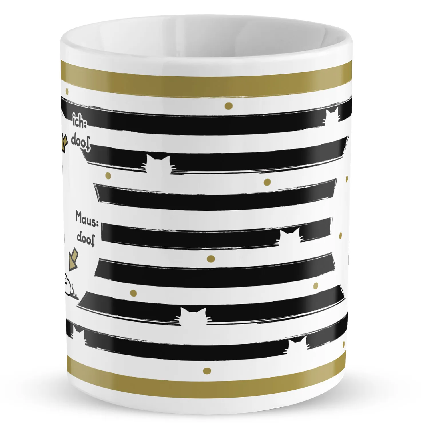 Tasse »Ohne Katze ... ist alles doof.« mit Wunschnamen, weiß, personalisiert