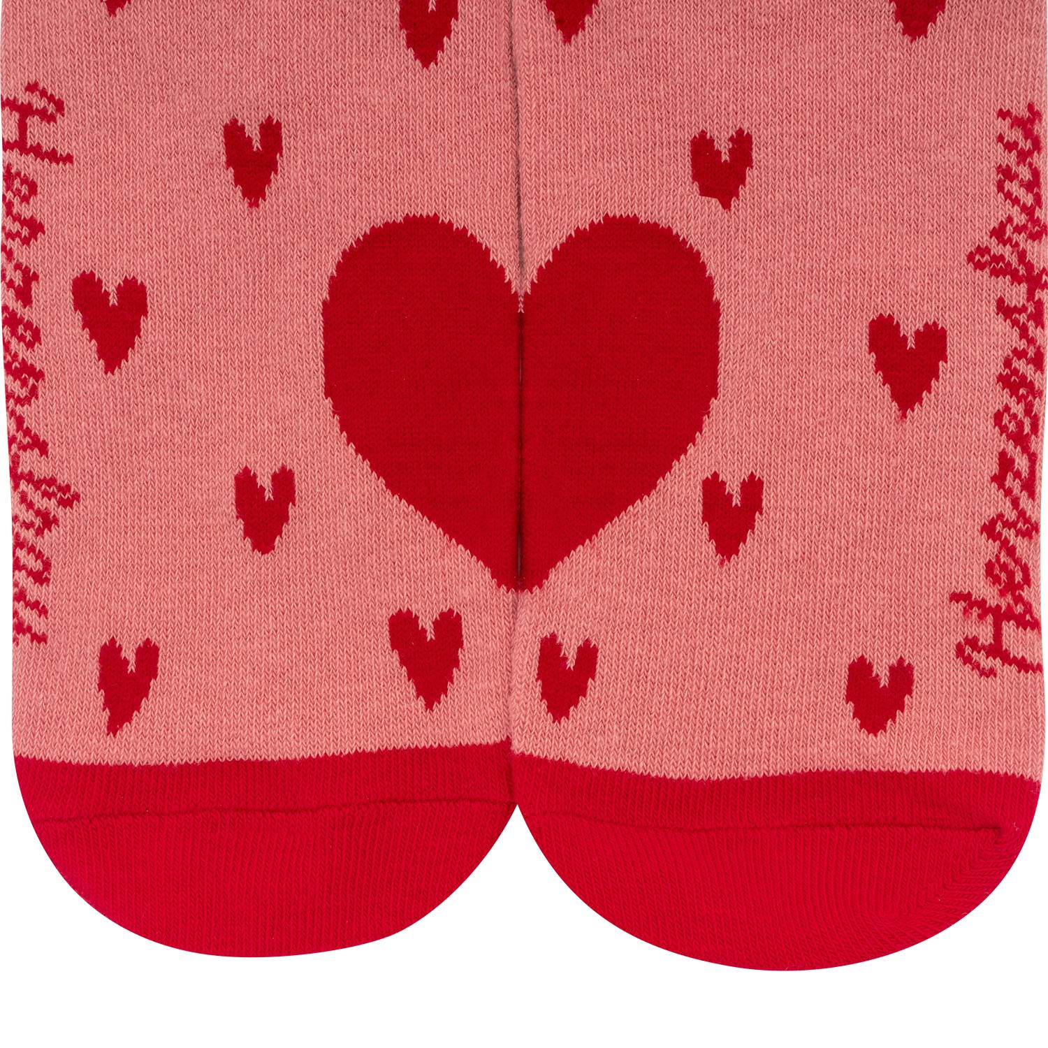 Rosa Zaubersocken Herzensfrau mit rotem Herzmotiv