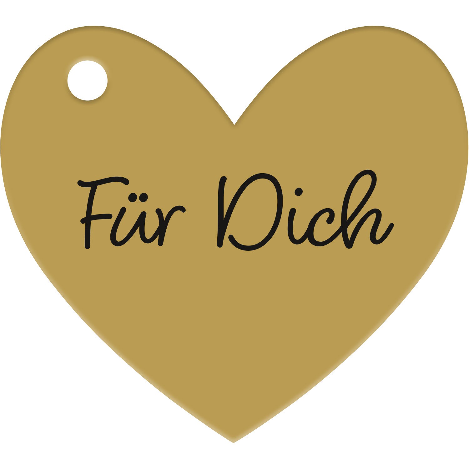 Goldenes Herz-Tag mit Loch und Schriftzug Für Dich