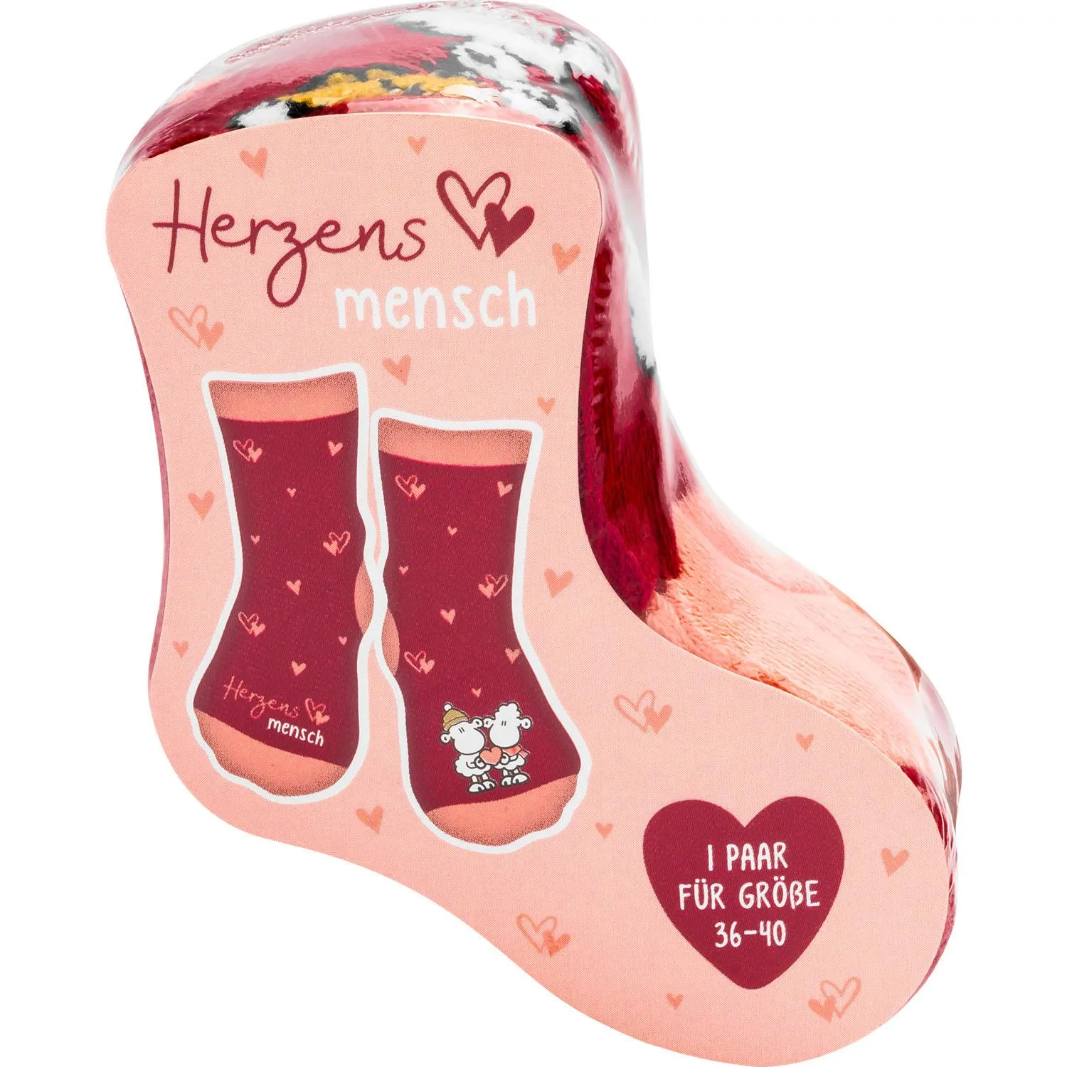 Zaubersocken Frauen »Herzen« in Rosa, Größe 36–40, 1 Paar.