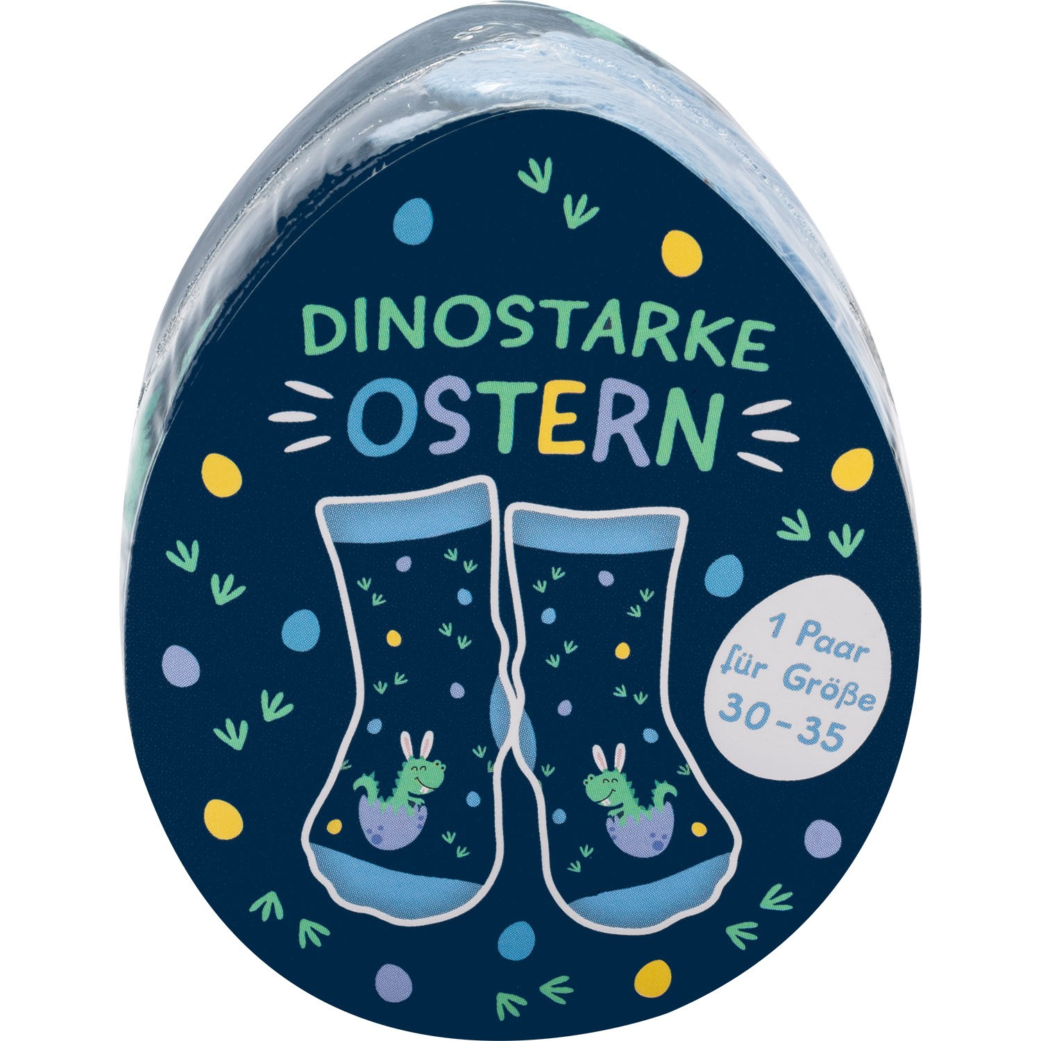 Zaubersocken Kinder »Dino« im Ostern‑Ei-Design, 1 Paar, Größe 30–35