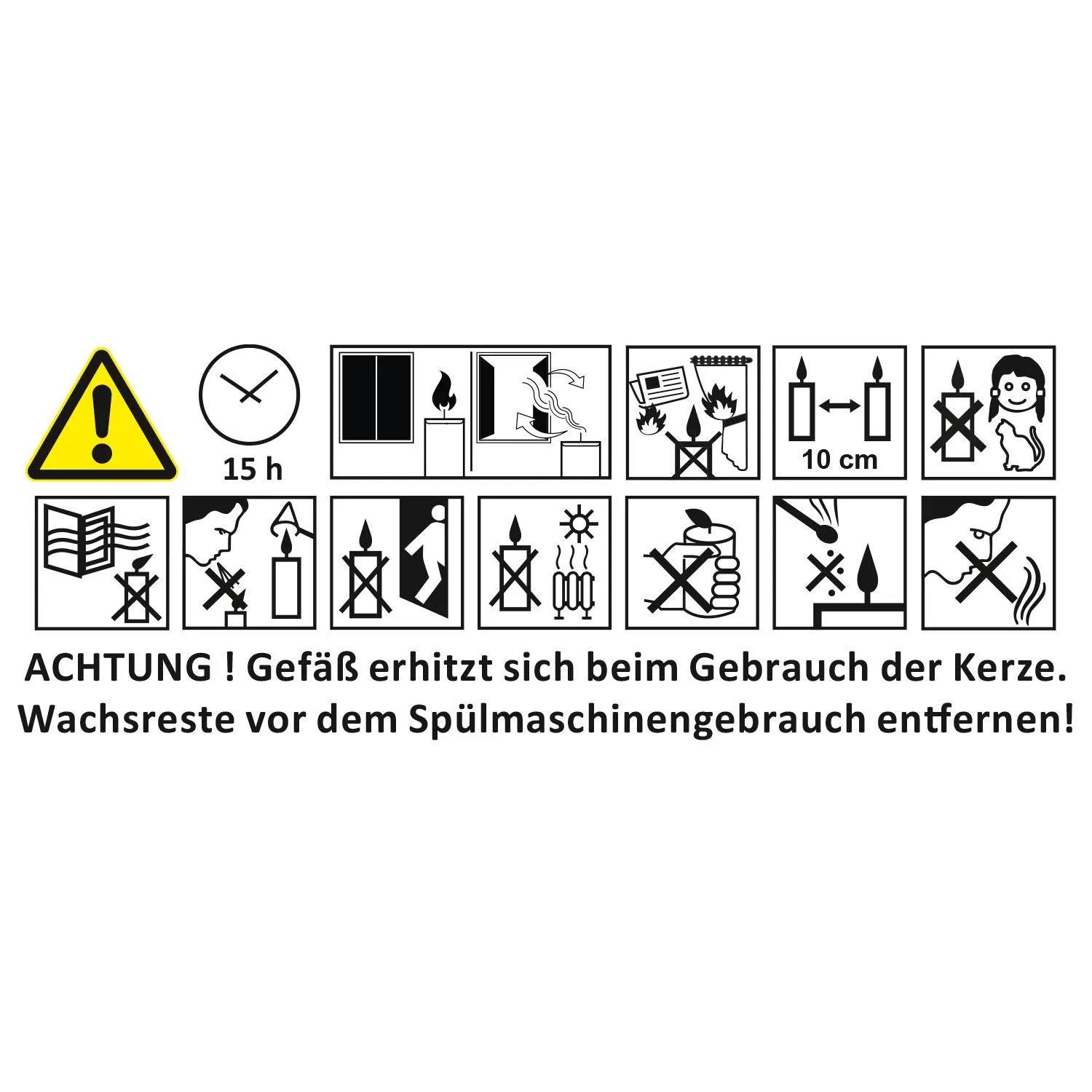 Weiße Kerze im Glas mit Geschenkaufkleber, festliche Weihnachtsdekoration.