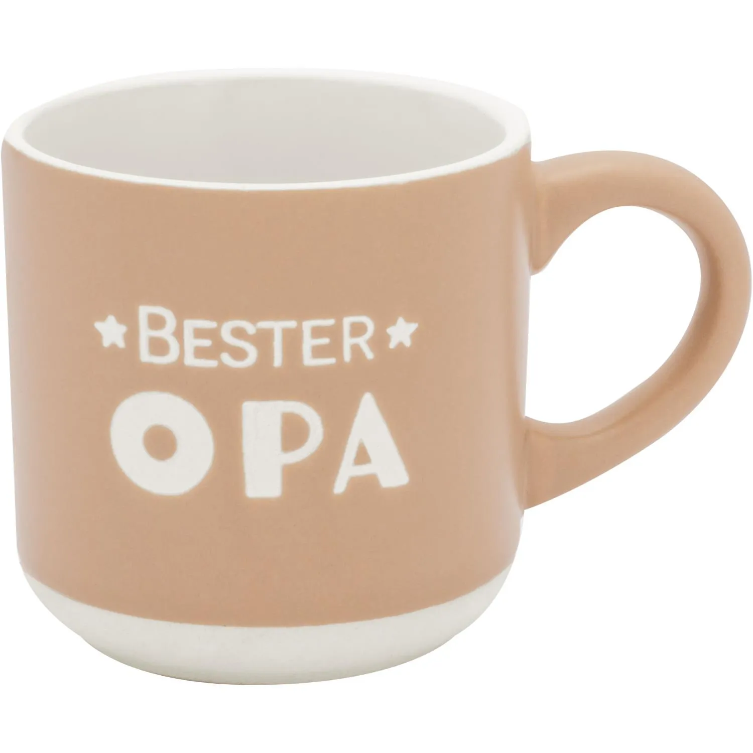 Espressotasse in Pfirsichton mit dem Schriftzug 'BESTER OPA'