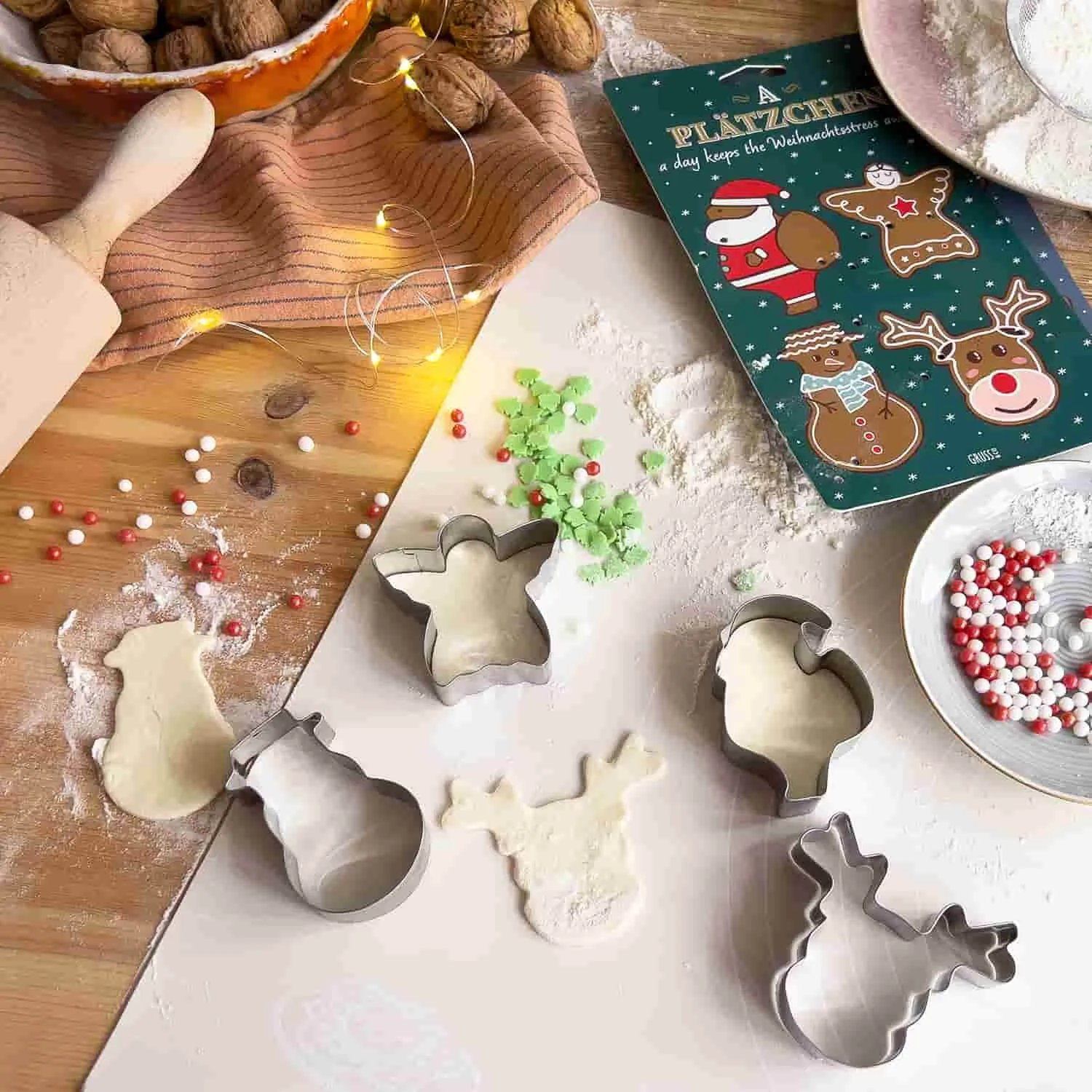 Plätzchenausstecher-Set bestehend aus 3 Ausstechern Weihnachtlich