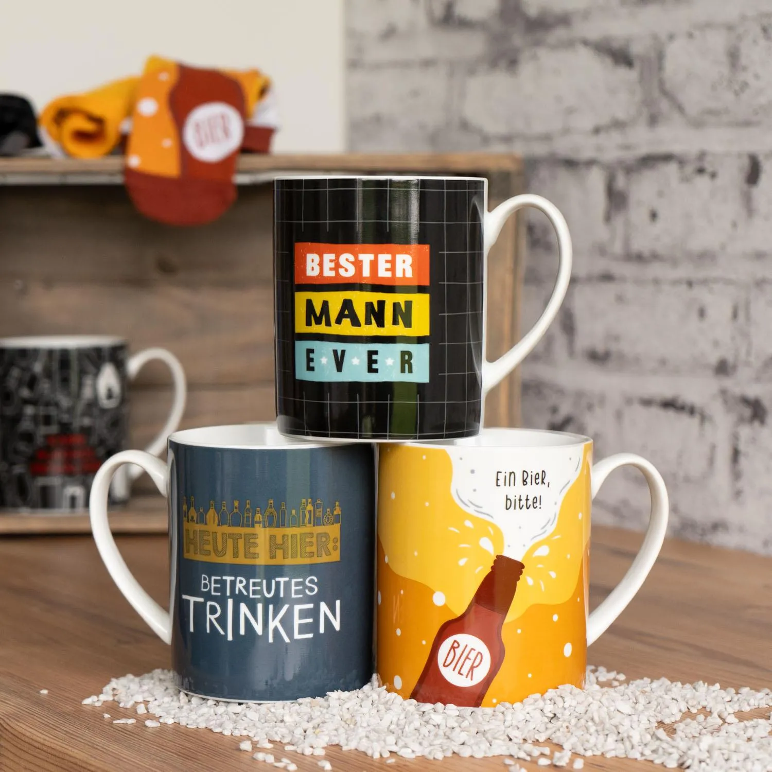 XL-Tasse Bester Mann ever mit bunten Blöcken – Geschenkidee für ihn.
