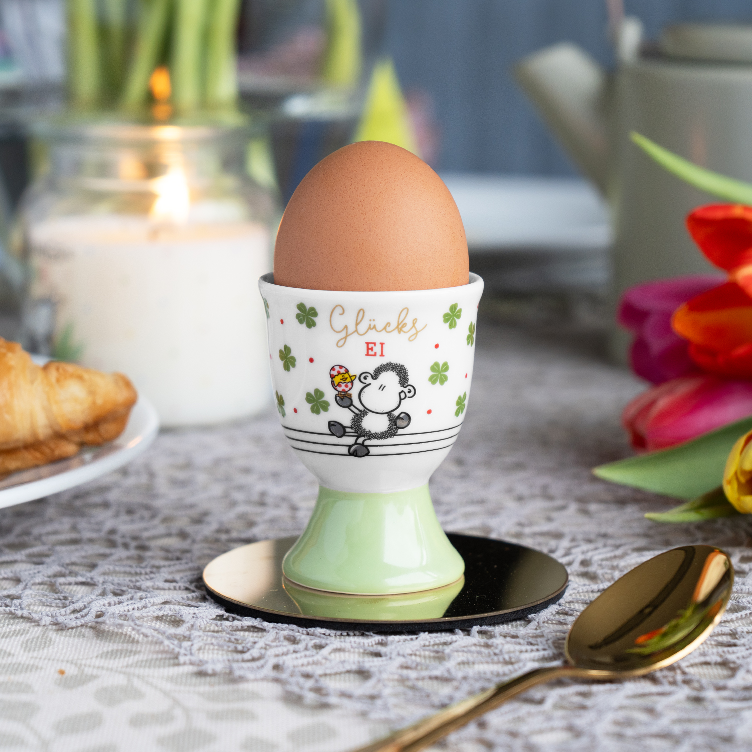 Eierbecher mit Füsschen »Glücksei«