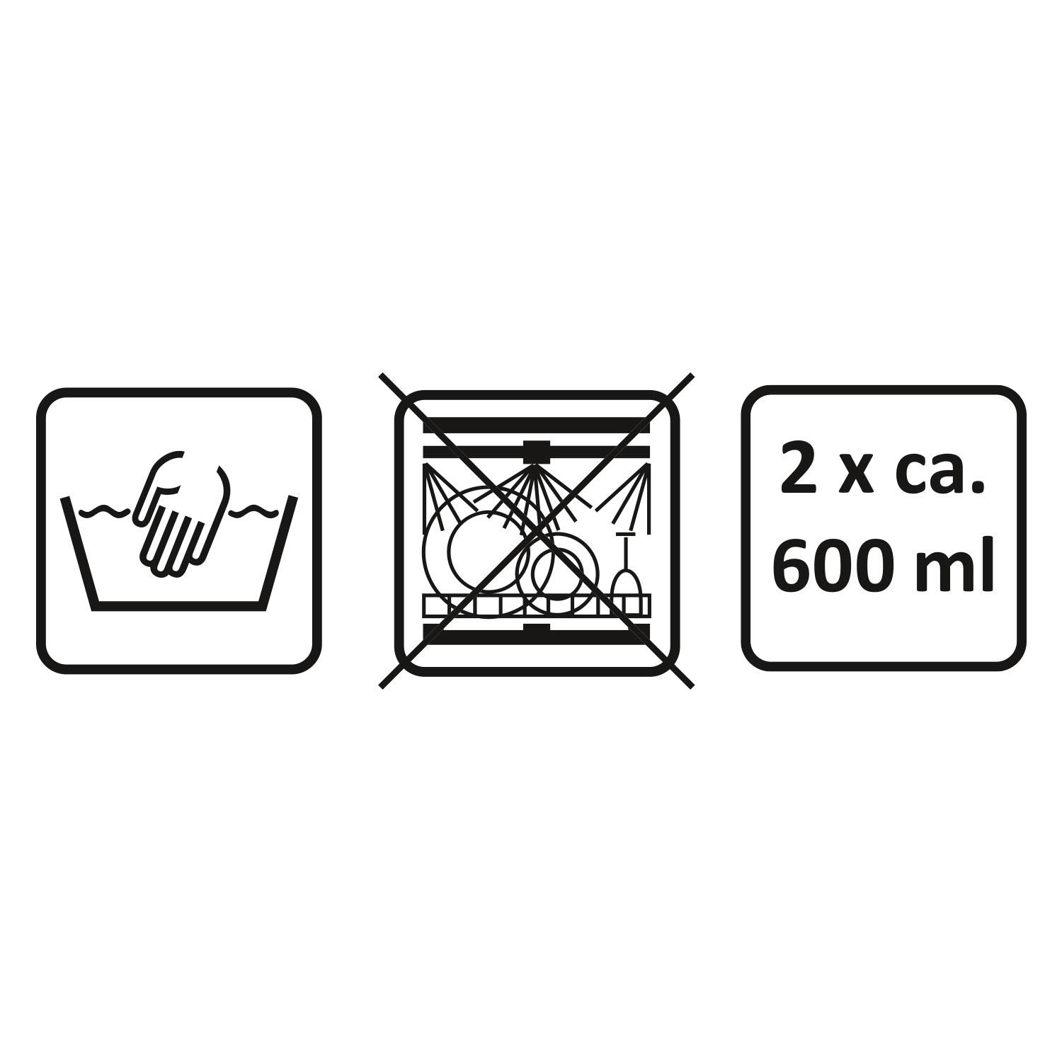 Trinkglas-Set Mr & Mrs in Geschenkbox, zwei Gläser je ca. 600 ml, Golddruck, matte Oberfläche
