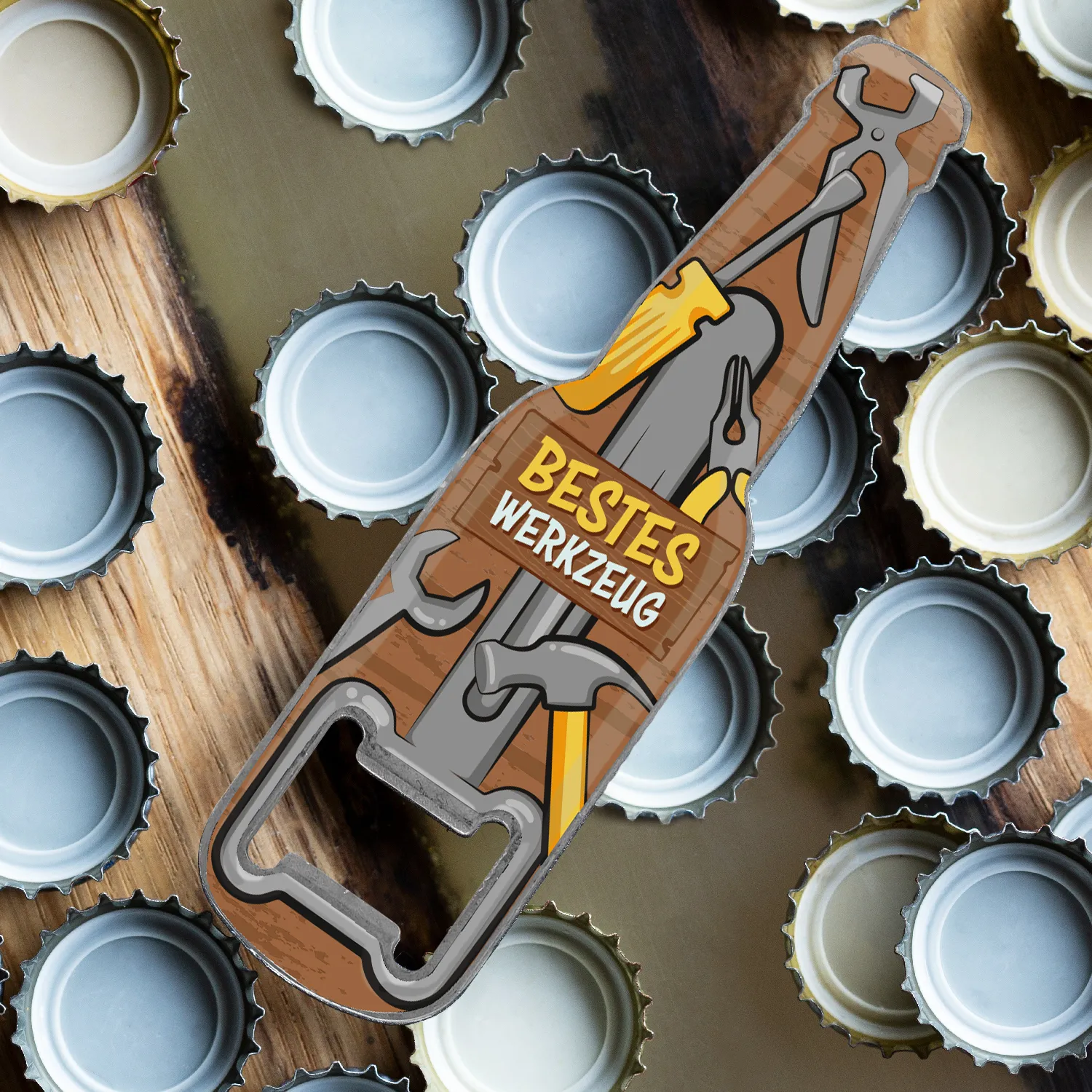 Flaschenöffner mit Magnet »Bestes Werkzeug«