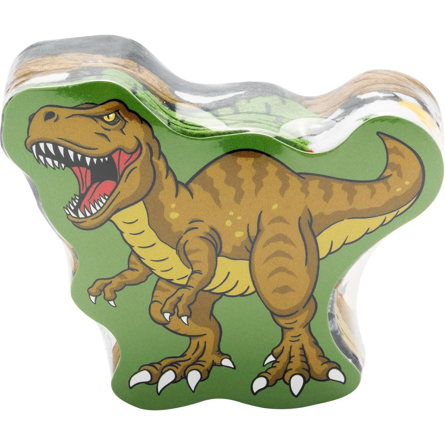 Grünes Dino-Zauberhandtuch aus Baumwolle in Dinoform