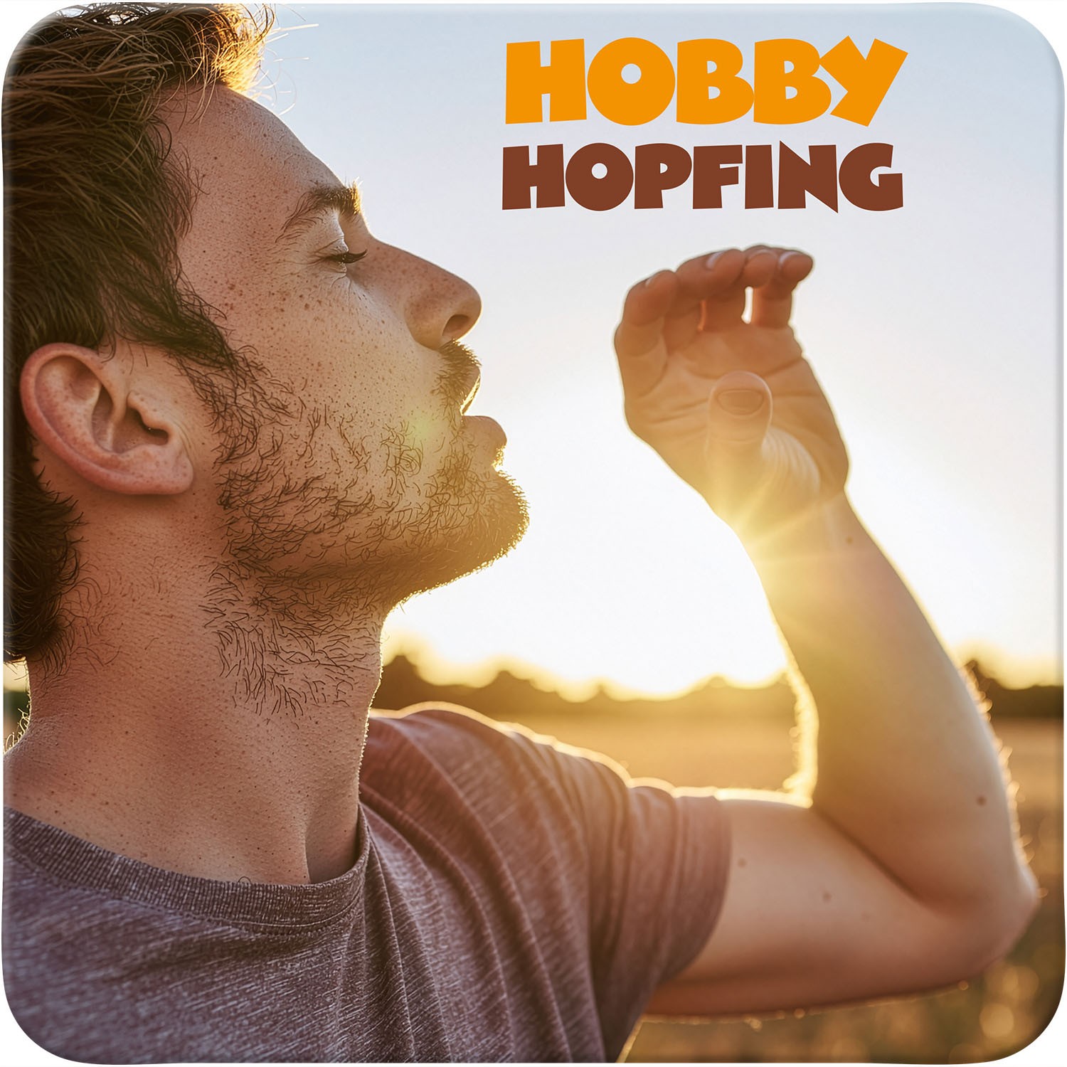 Untersetzer Hobby Hopfing aus MDF, Kork und Kunststoff – lustiges Motiv für gesellige Abende.