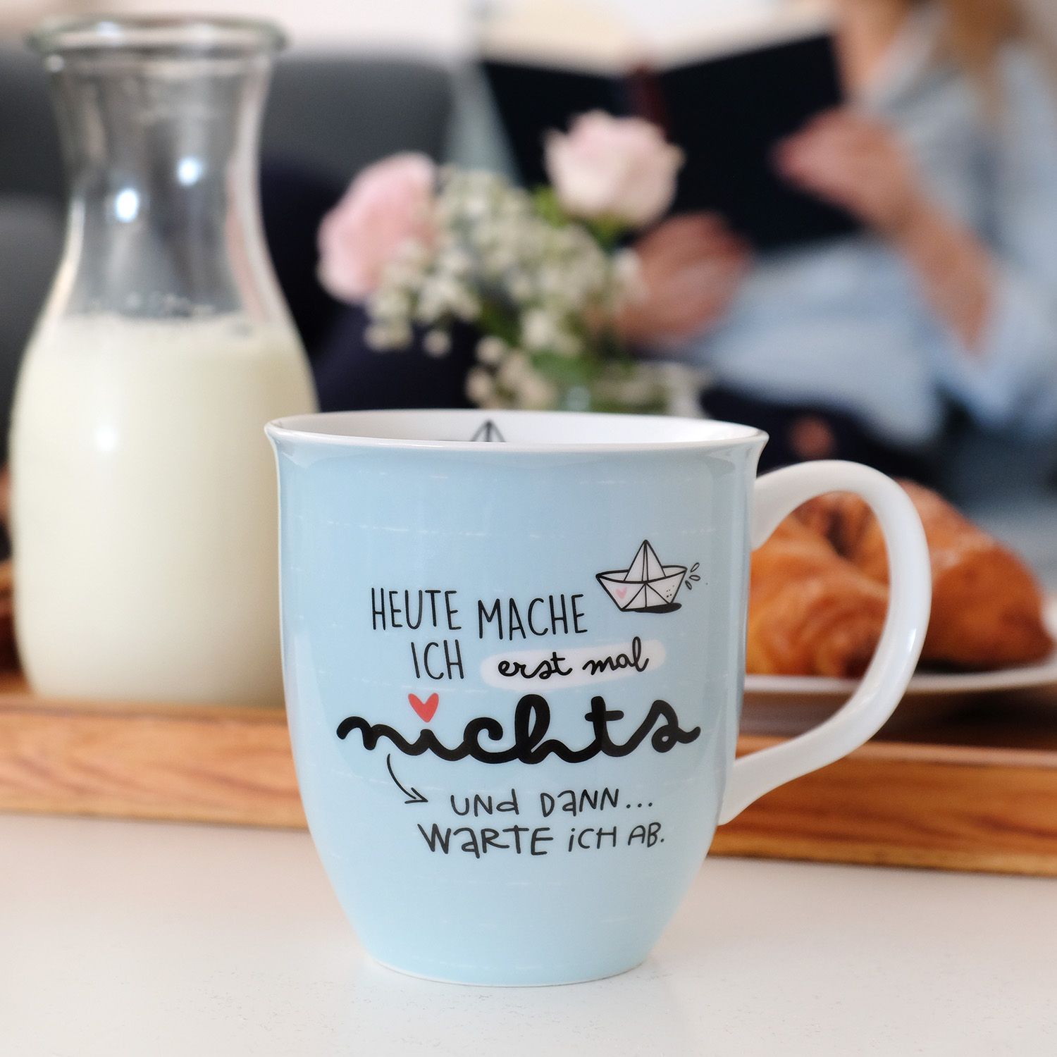 Lustiger Kaffeebecher Mit Möwe & Spruch „Heute Mach Ich Erst Mal Nichts“