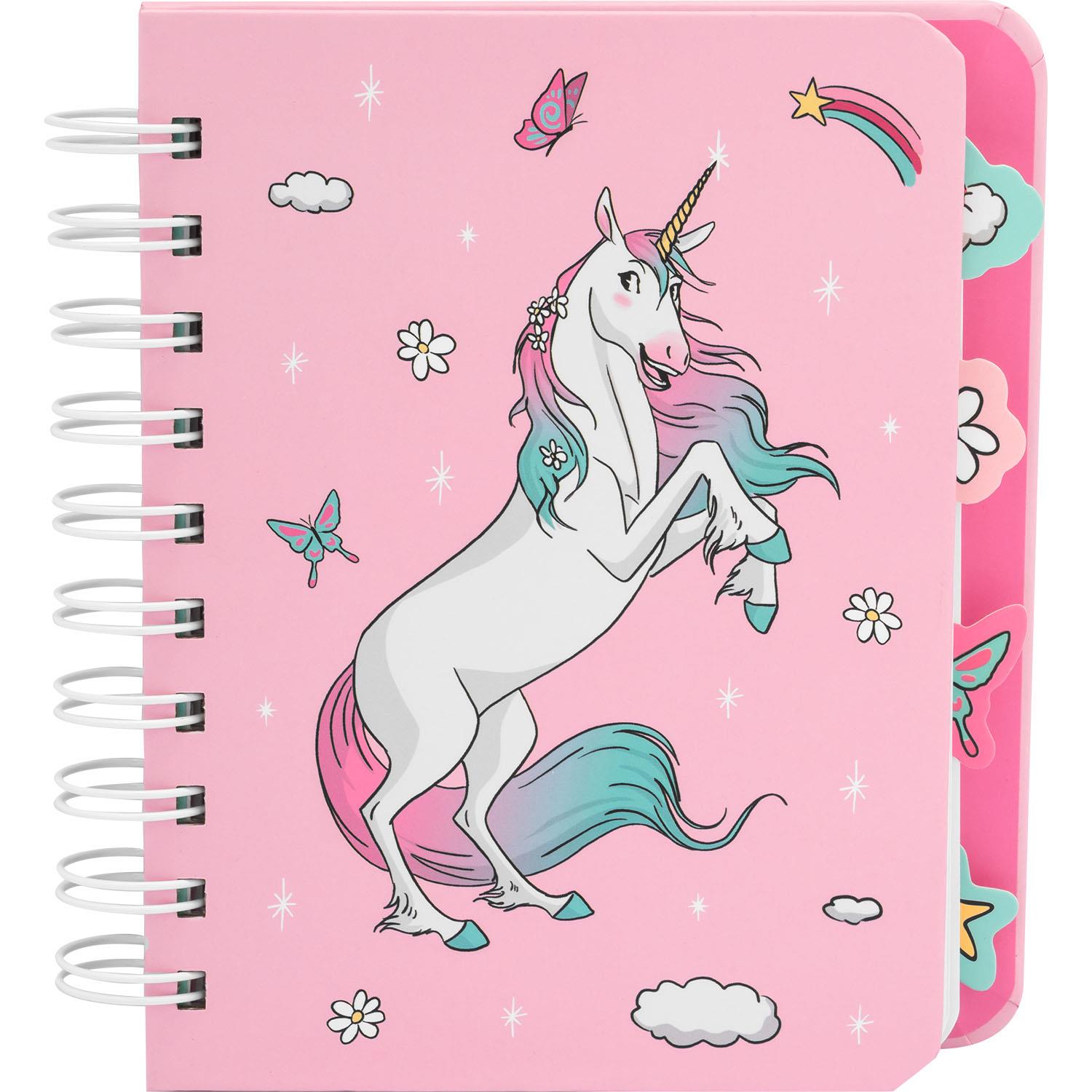 Notizbuch »Einhorn-Zauber« mit pinkem Cover und Einhorn-Motiv, Spiralbindung