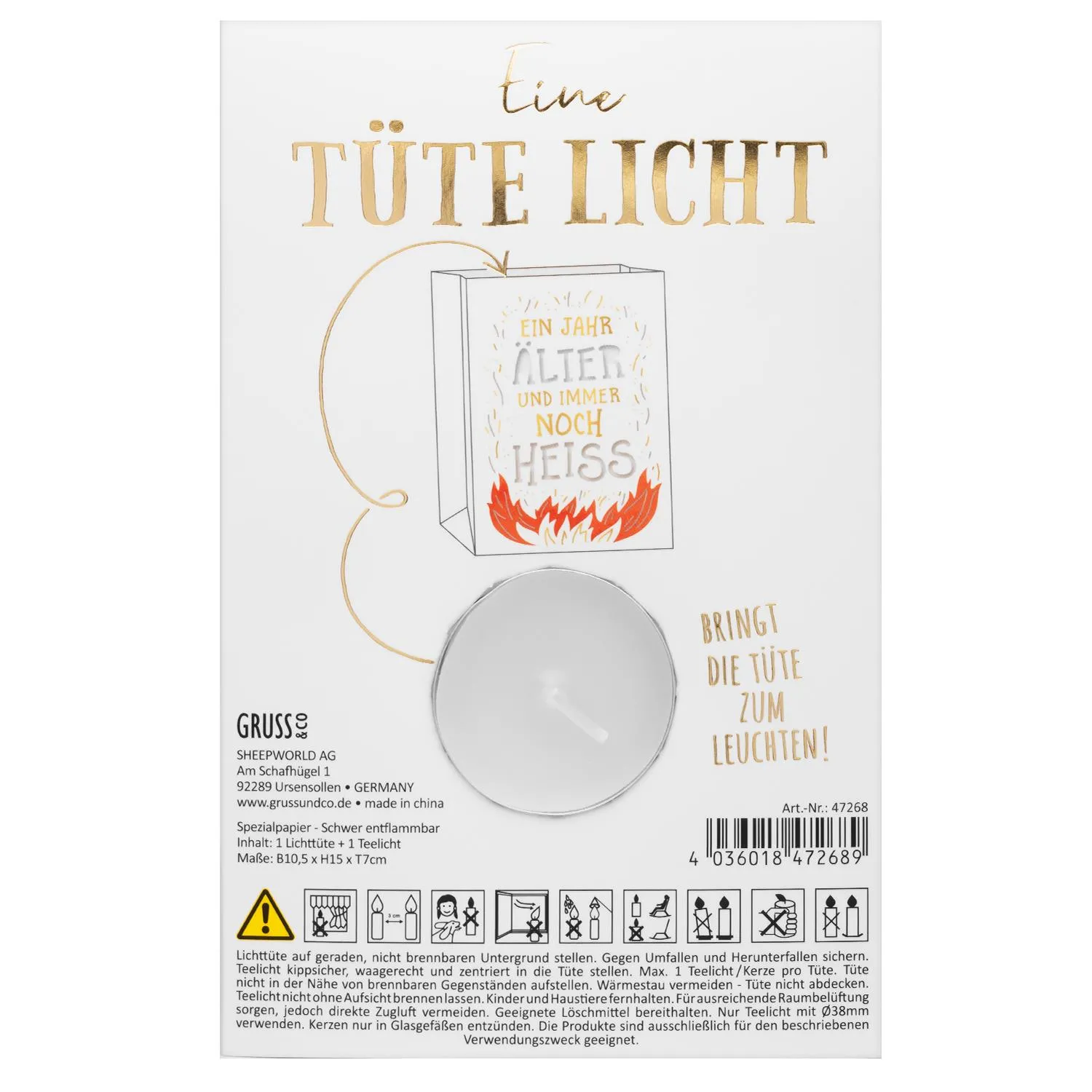 Lichttüte »Ein Jahr älter und immer noch heiß«