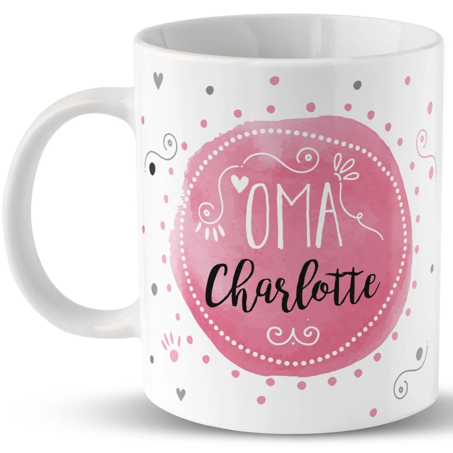 Tasse »OMA ... - Schön, dass es Dich gibt!« mit Wunschnamen, weiß, personalisiert