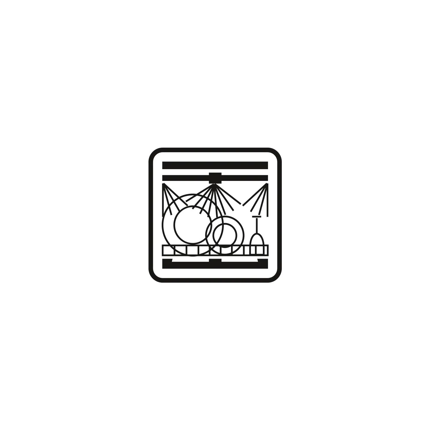 Schnapsglas-Symbol: Geschirrspüler-Icon, klar gezeichnete Linien