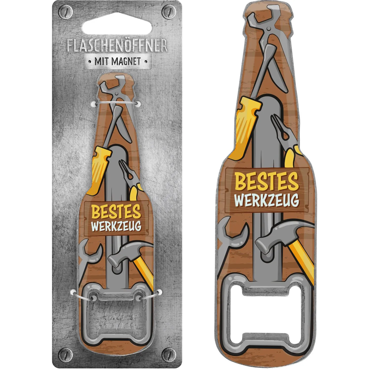 Flaschenöffner mit Magnet »Bestes Werkzeug«