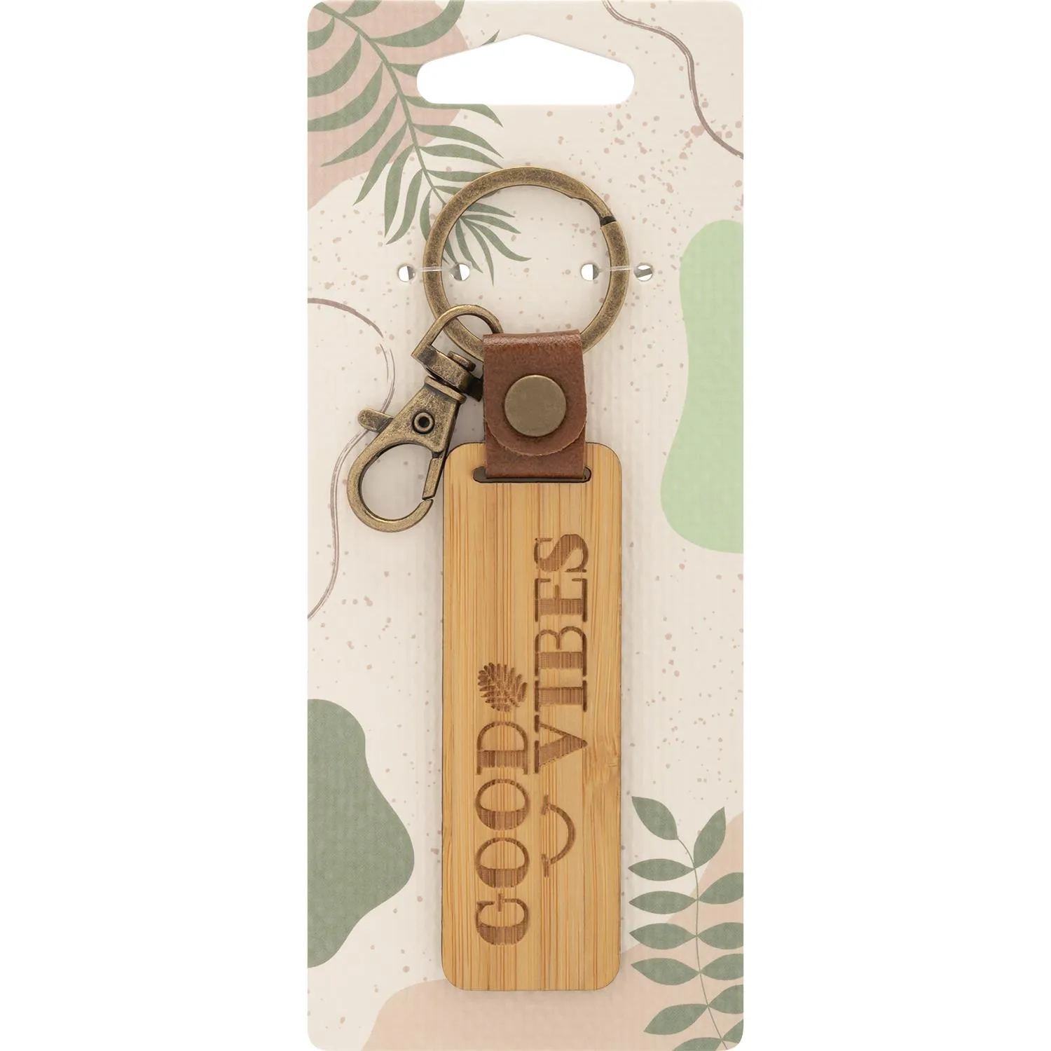 Schlüsselanhänger Bambusholz »Good Vibes«