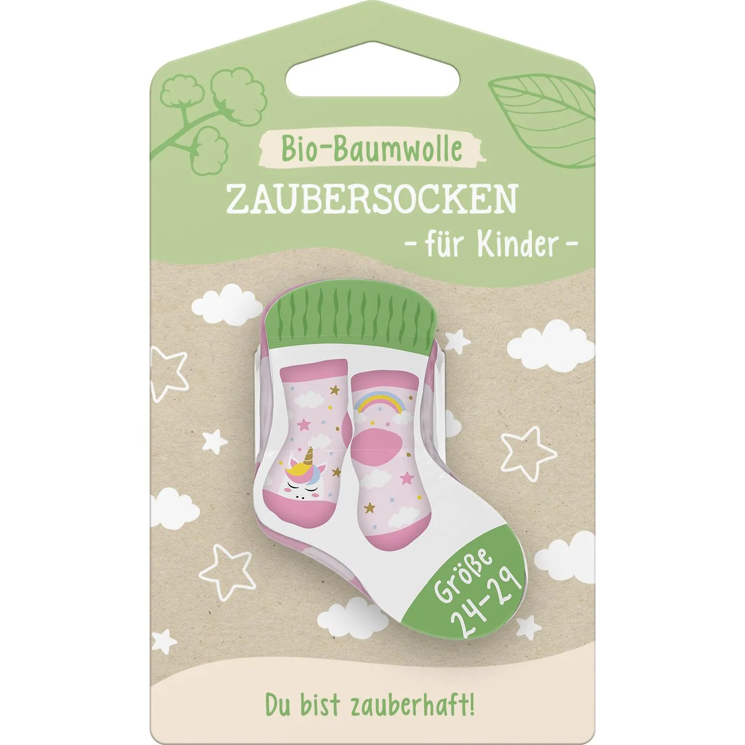 Kleinkind-Zaubersocken aus Bio-Baumwolle mit Einhorn- und Regenbogenmotiv