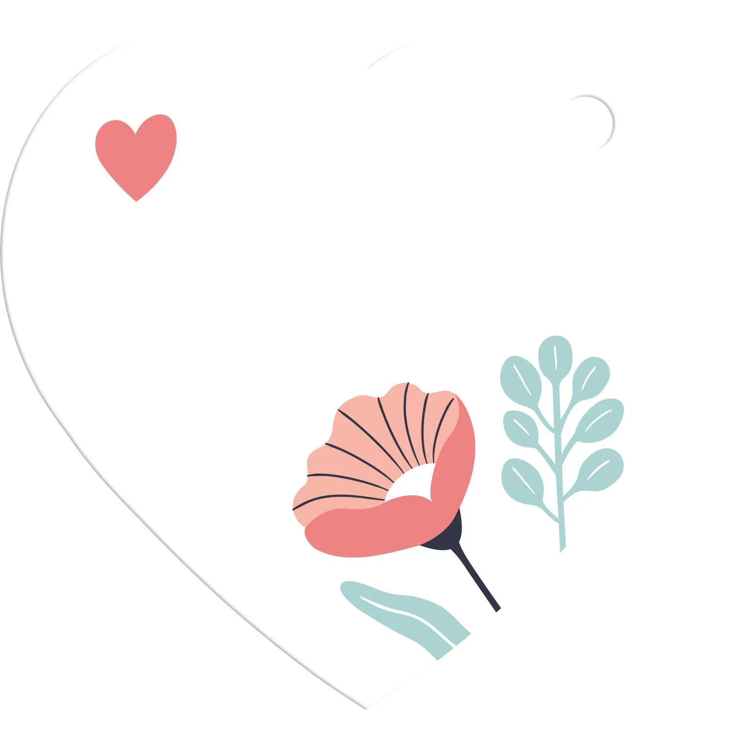 Herzige Herzkarte mit pastellfarbener Blumenillustration für Muttertag