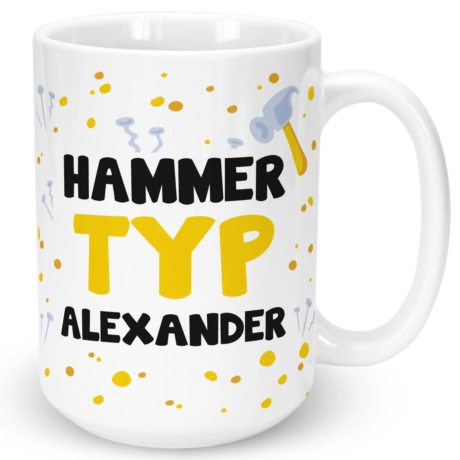 XL-Tasse »Hammer Typ ...« mit Wunschnamen, weiß, personalisiert