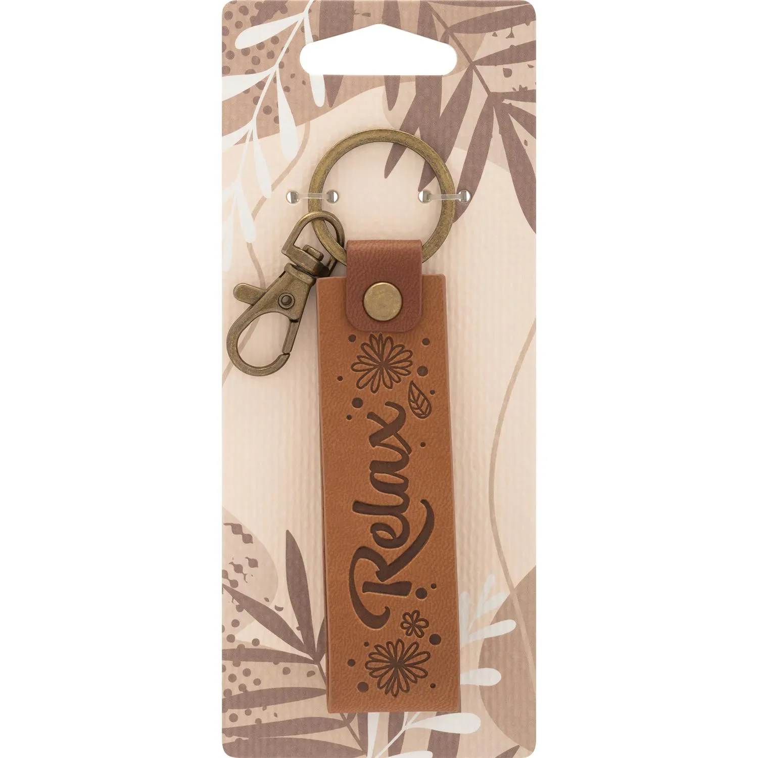 Kunstleder-Schlüsselanhänger Relax mit Messing-Haken