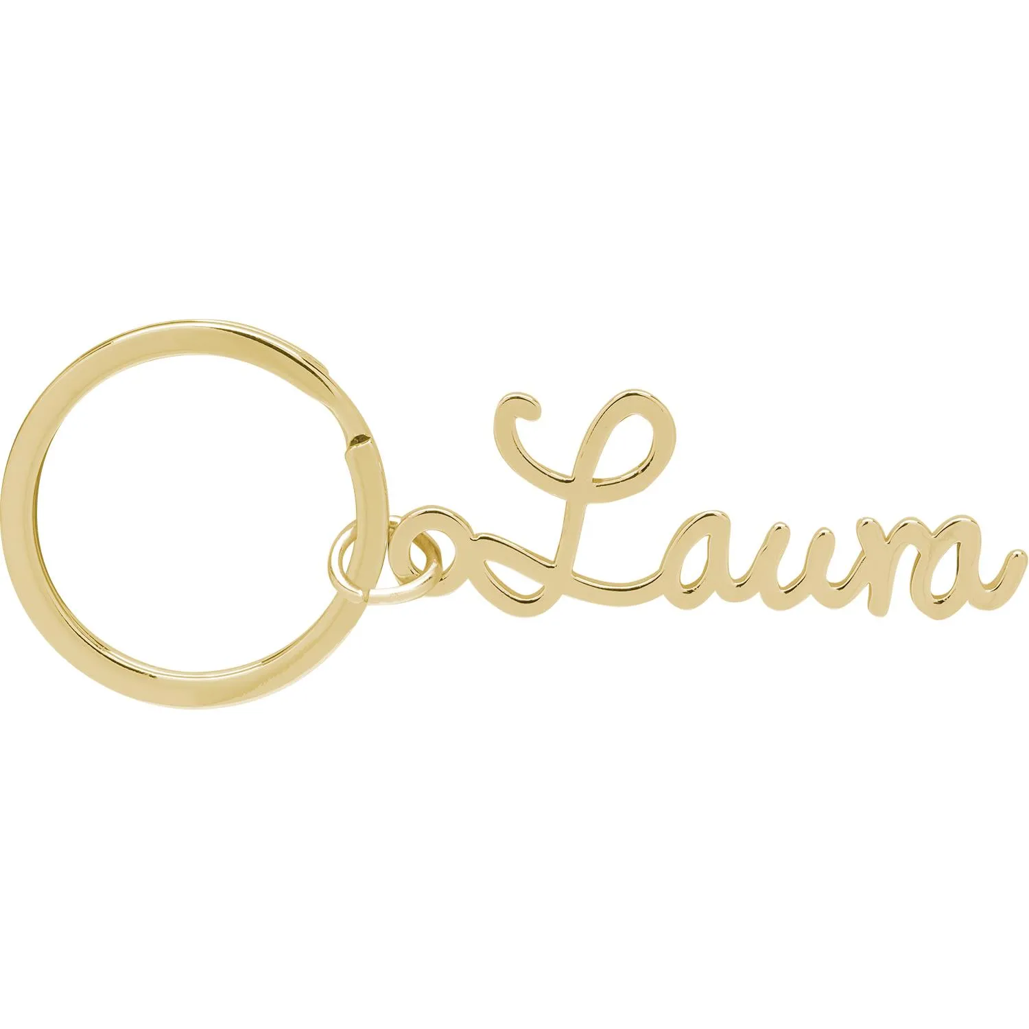 Goldfarbener Namens-Schlüsselanhänger Laura mit Schlüsselring