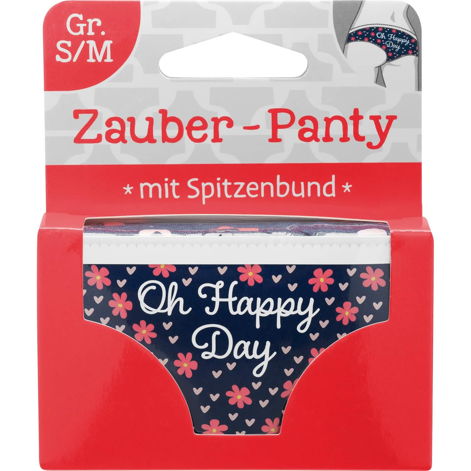 Zauberpanty Oh Happy Day in Navy mit Blumenmuster, Geschenkverpackung